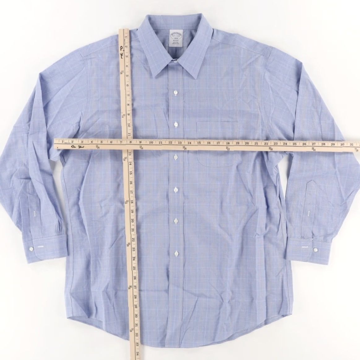 Brooks Brothers Brooks Brothers Regent Non-Iron Button Up Shirt Blue Men's XL Shirt Regular Fit Long Sleeve Cotton Solid 90s? Size US XL / EU 56 / 4 - 3 Thumbnail
