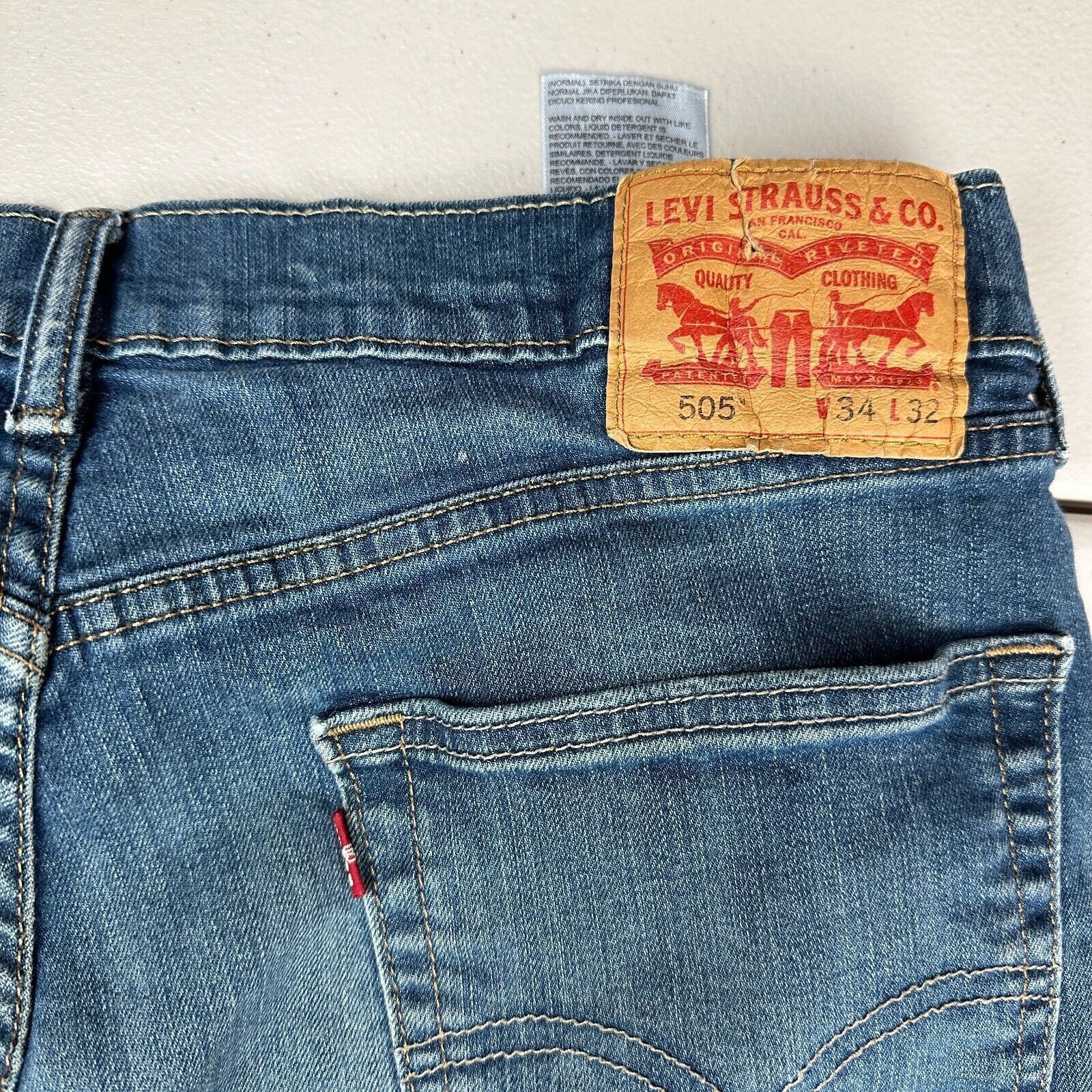 Levi's Levi's Strauss Regular Fit 505 Straight Jeans Men Blue Size US 32 / EU 48 - 5 Thumbnail