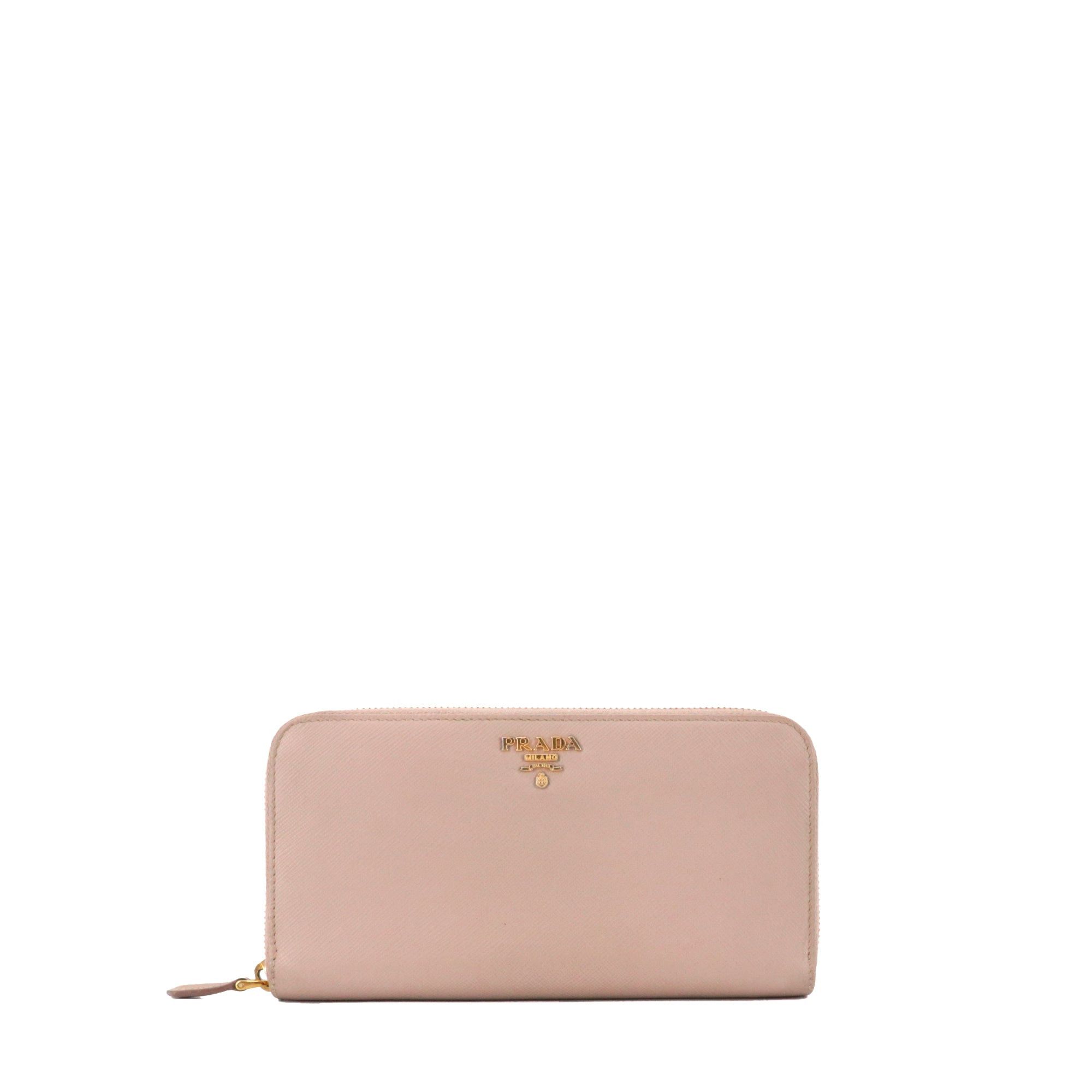 Prada PRADA - Large Prada wallet in pale pink leather Size ONE SIZE - 1 Thumbnail
