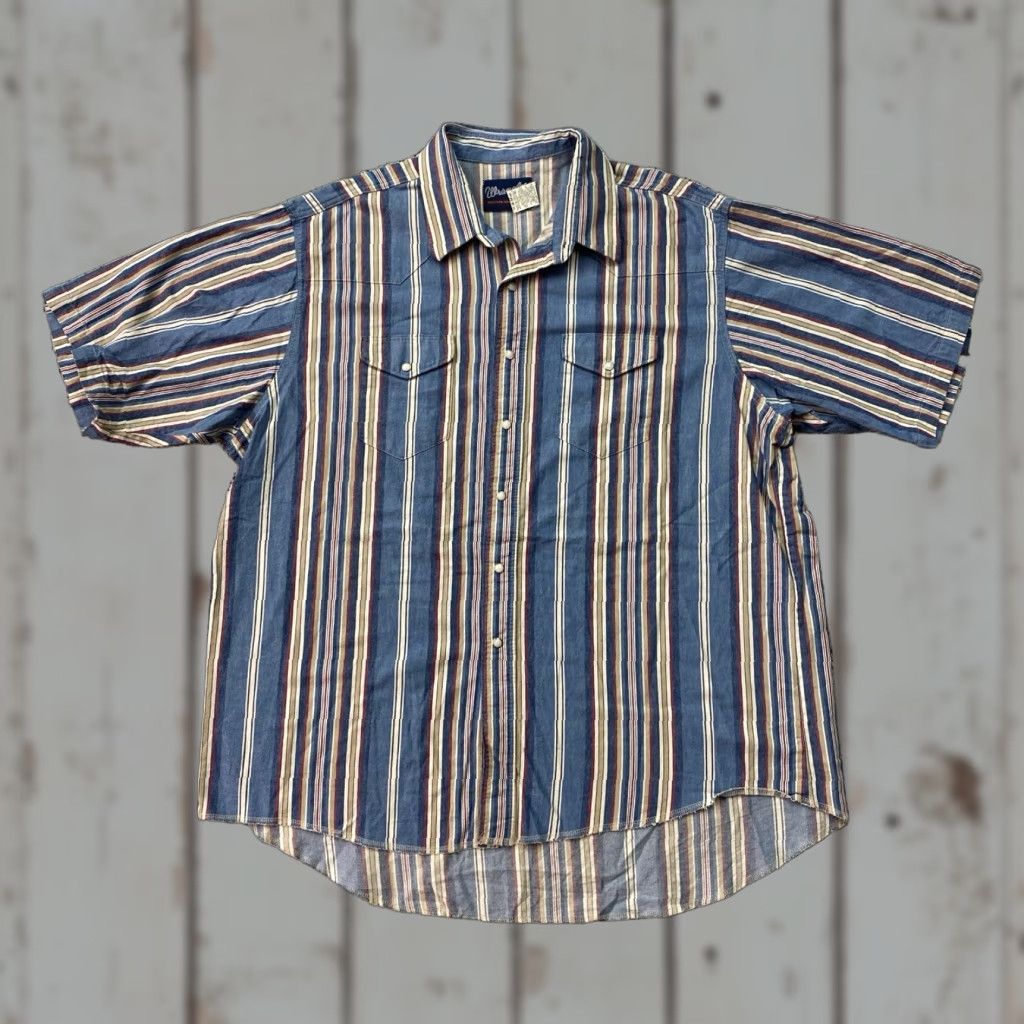 Wrangler VINTAGE Wrangler Western Shirt Denim Button Blue Men XXL Size US XXL / EU 58 / 5 - 1 Thumbnail