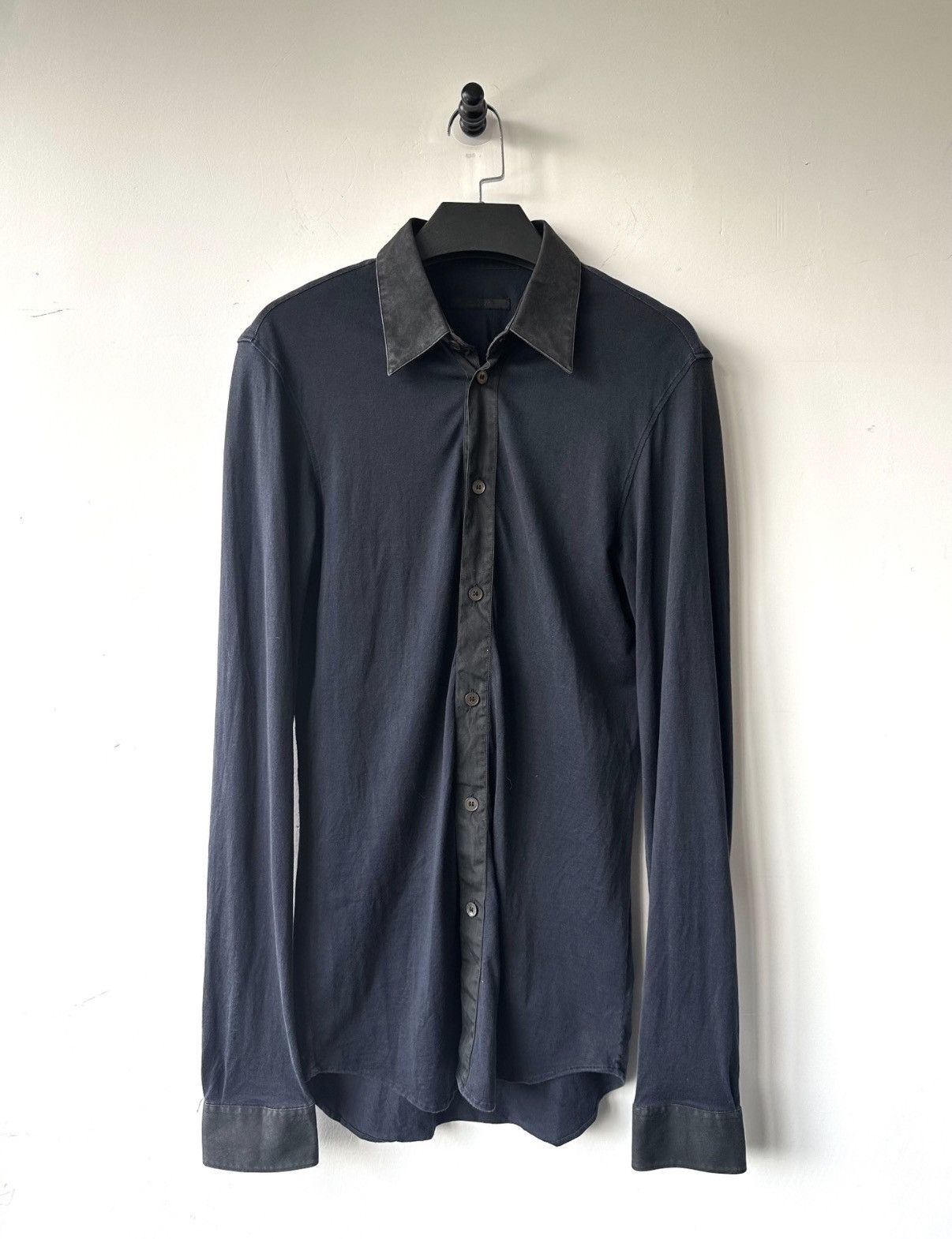 Helmut Lang Helmut Lang vintage mixed media panel shirt K7 Size US XXS / EU 40 - 1 Thumbnail