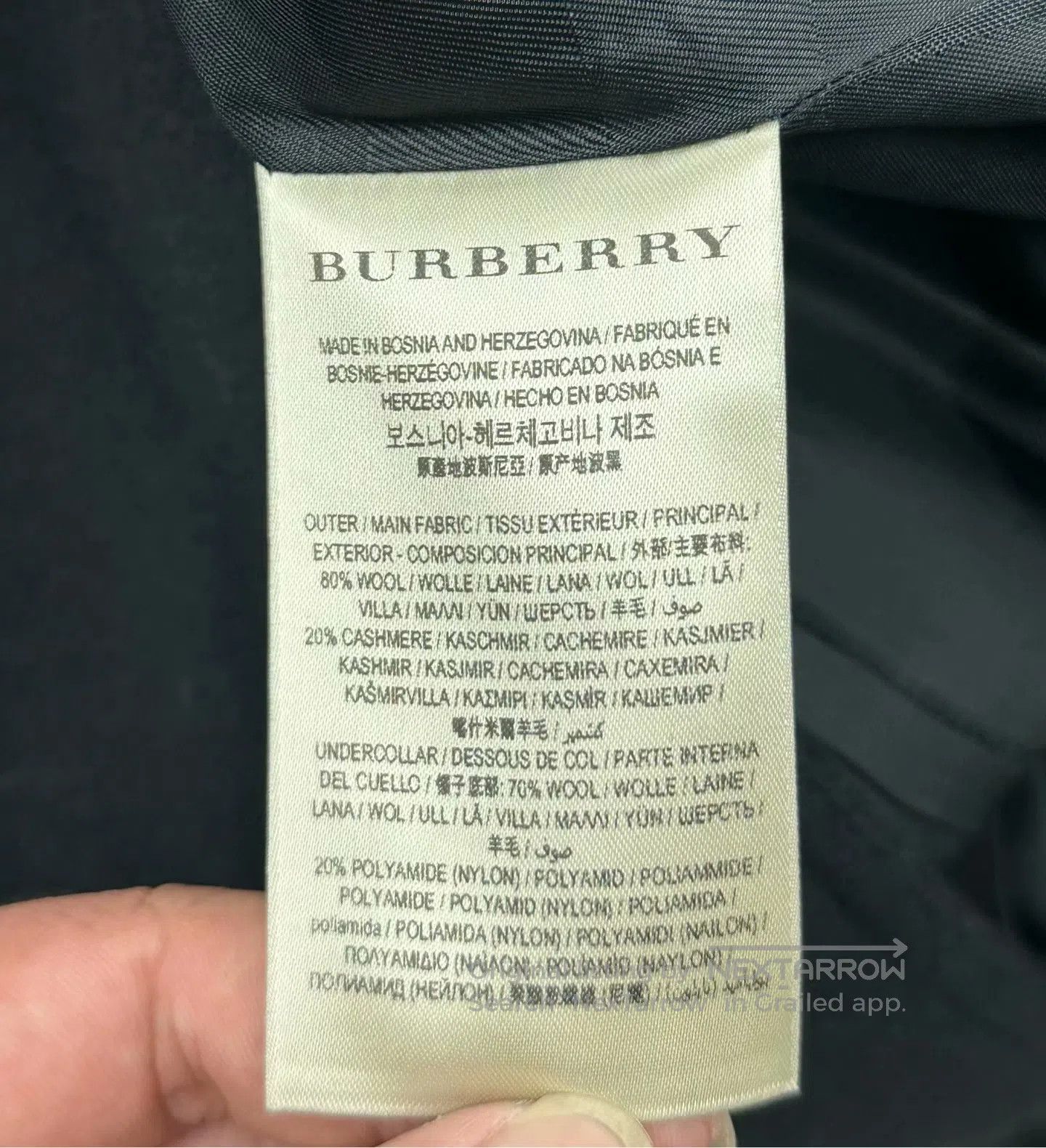 Burberry Burberry Classic Black Double Breasted Tweed Coat Jacket| Size XS / US 0-2 / IT 36-38 - 4 Thumbnail