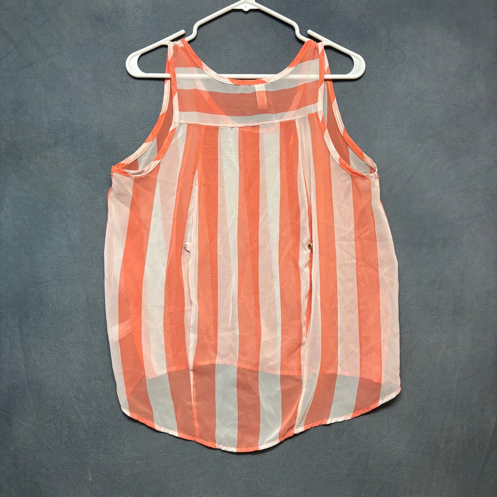 Chocolate Chocolate USA Sheer Stripe Sleeveless Button Front Top Large Size L / US 10 / IT 46 - 6 Thumbnail
