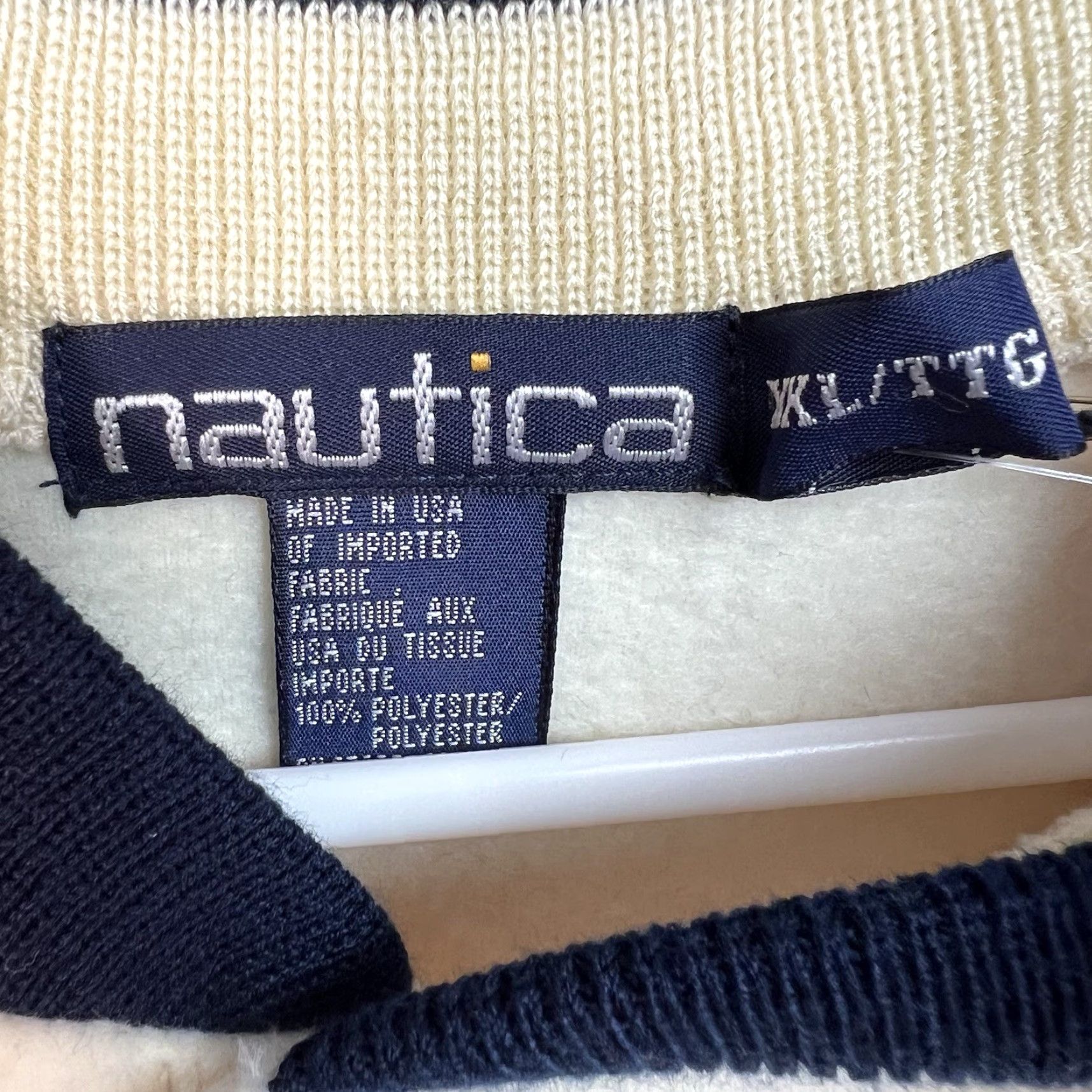 Nautica VINTAGE Nautica Nautech Fleece Bomber Jacket Adult 2XL XXL Ivory USA Made Size US XXL / EU 58 / 5 - 7 Thumbnail
