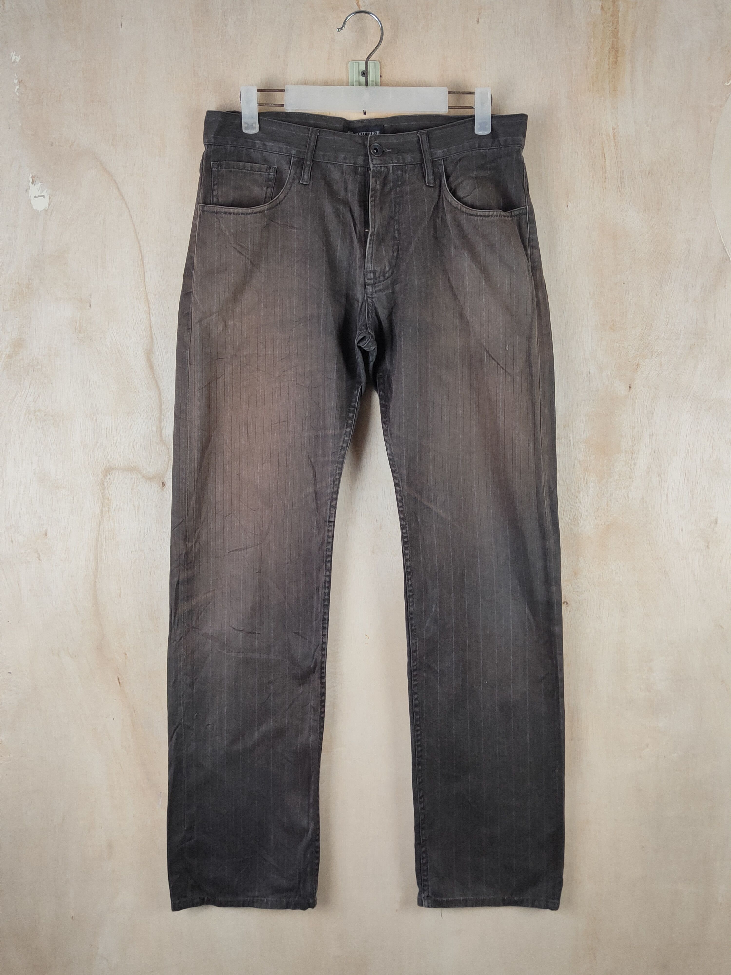 Japanese Brand Root Three Dark Brown Faded Multipocket Casual Pants #S2517 Size US 31 - 1 Thumbnail