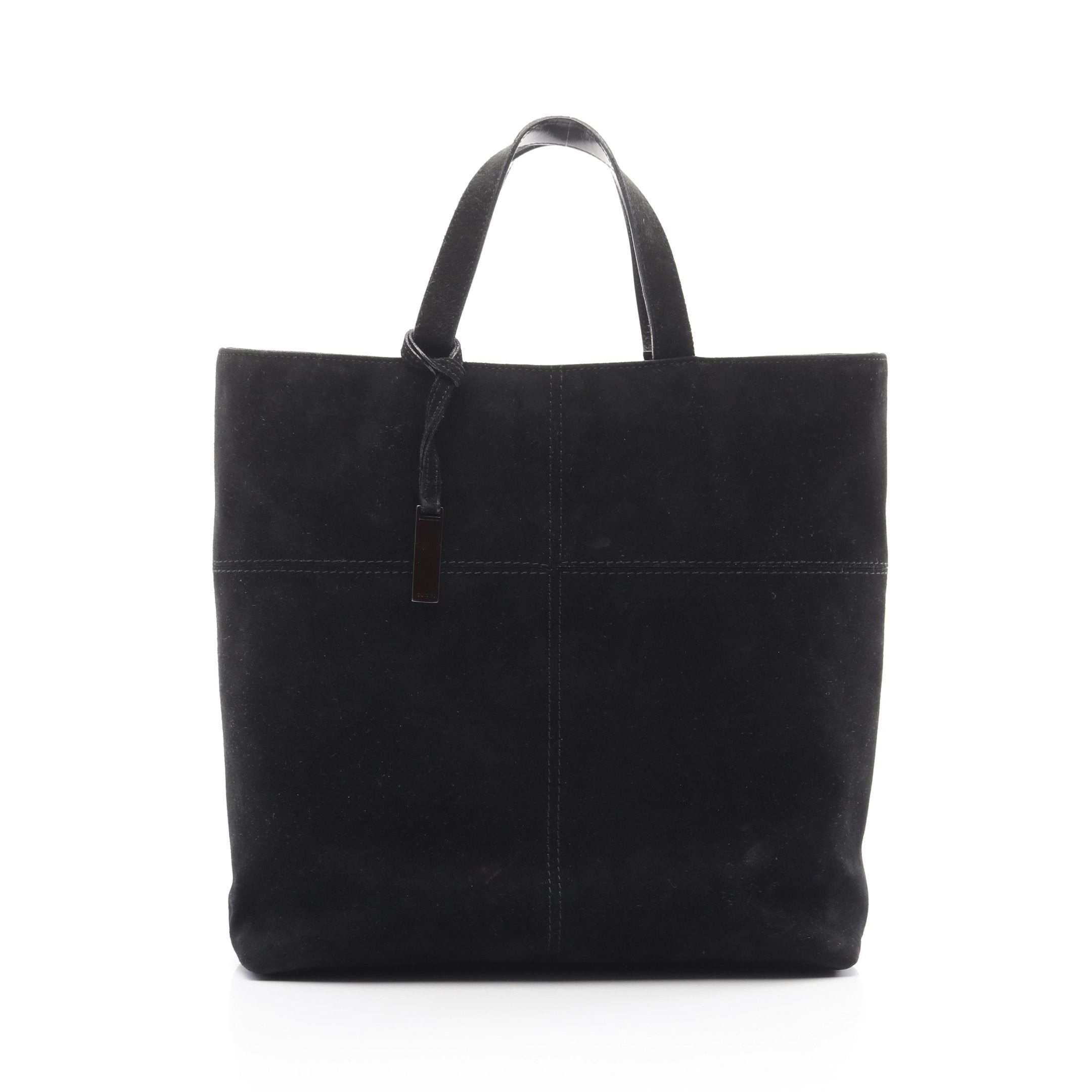 Gucci Gucci Handbag Tote Bag Suede Leather Black Size ONE SIZE - 1 Thumbnail