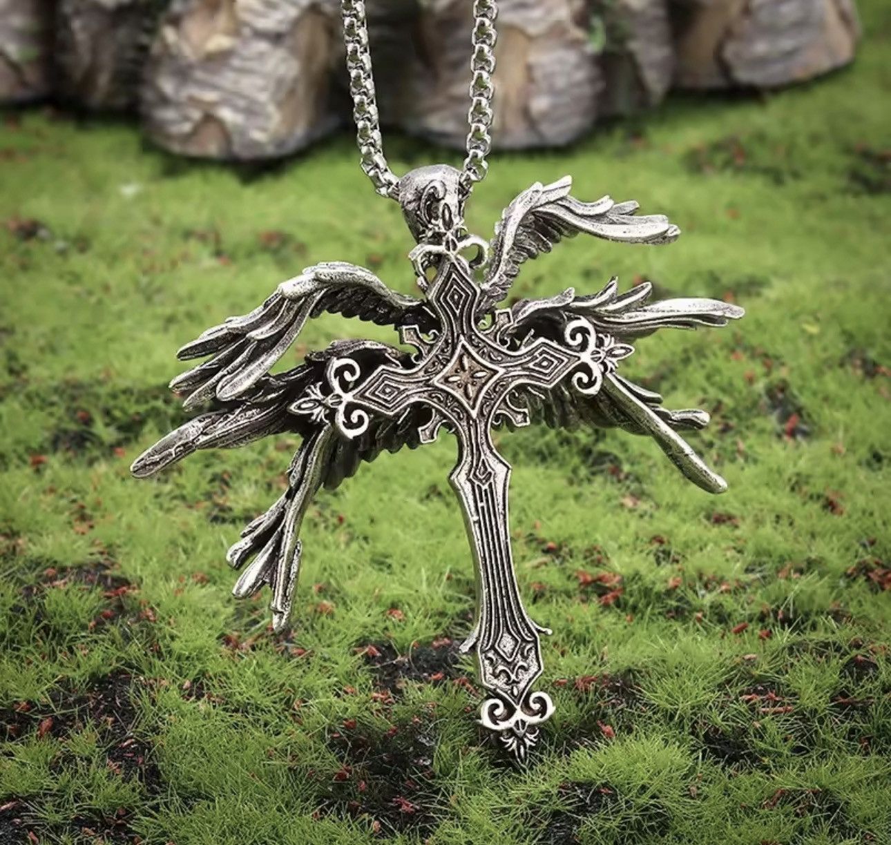 Jewelry Gothic Vintage Cross Necklace Size ONE SIZE - 2 Thumbnail