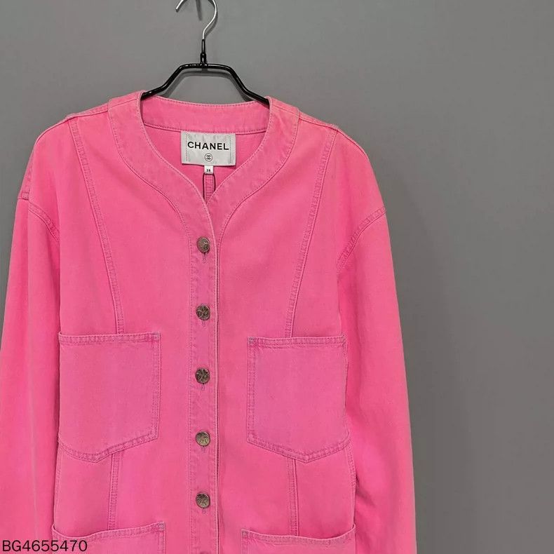 Chanel Chanel Pink Denim Jacket Size M / US 6-8 / IT 42-44 - 2 Thumbnail