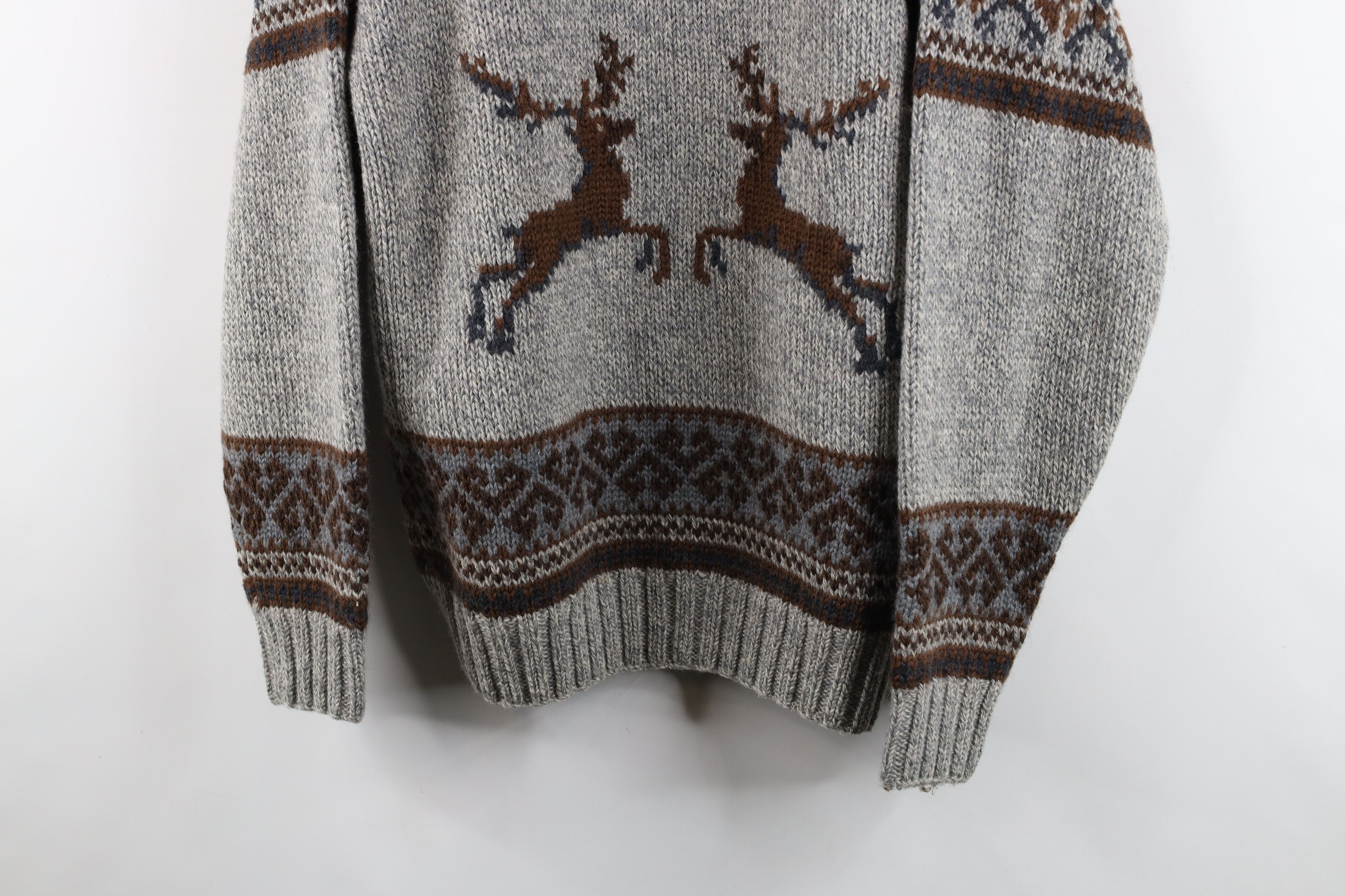 Tommy Hilfiger × Vintage Vintage 90s Tommy Hilfiger Knit Reindeer Fair Isle Sweater Size US M / EU 48-50 / 2 - 3 Thumbnail