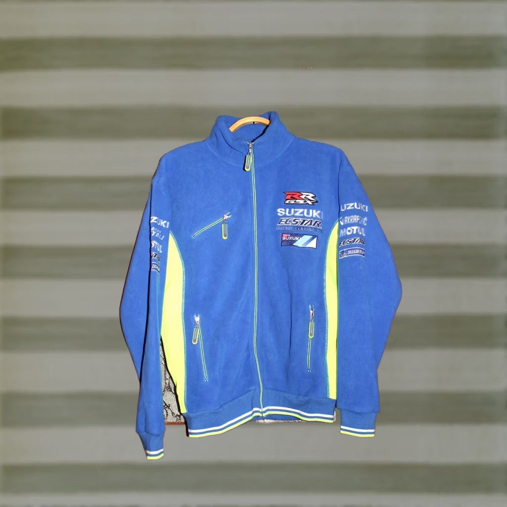 Vintage Vintage Suzuki MotoGP Team Fleece Jacket Ecstar Neon Yellow - size S Blue Jacket Mens Regular XS? Size US S / EU 44-46 / 1 - 1 Thumbnail