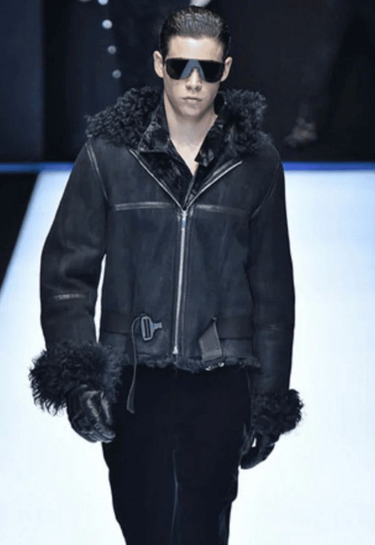 Emporio Armani AW2018 Emporio Armani Black Shearling Imperialist Bondage Leather Jacket Size US M / EU 48-50 / 2 - 1 Preview