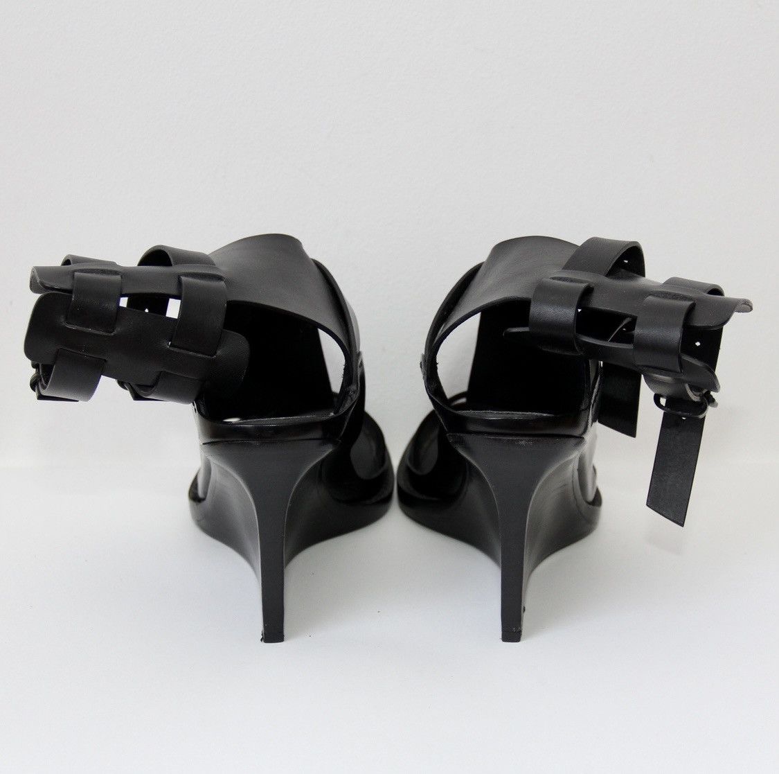 Ann Demeulemeester Black Grecian Buckle Heeled Sandals Size US 6.5 / IT 36.5 - 6 Thumbnail