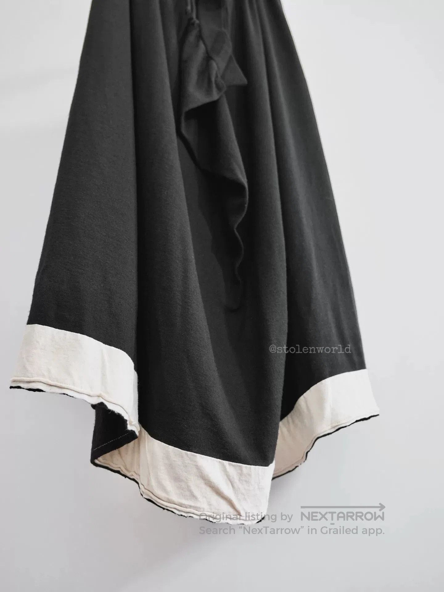 Y's black knitted wool skirt with drawstring. Size 23" - 3 Thumbnail