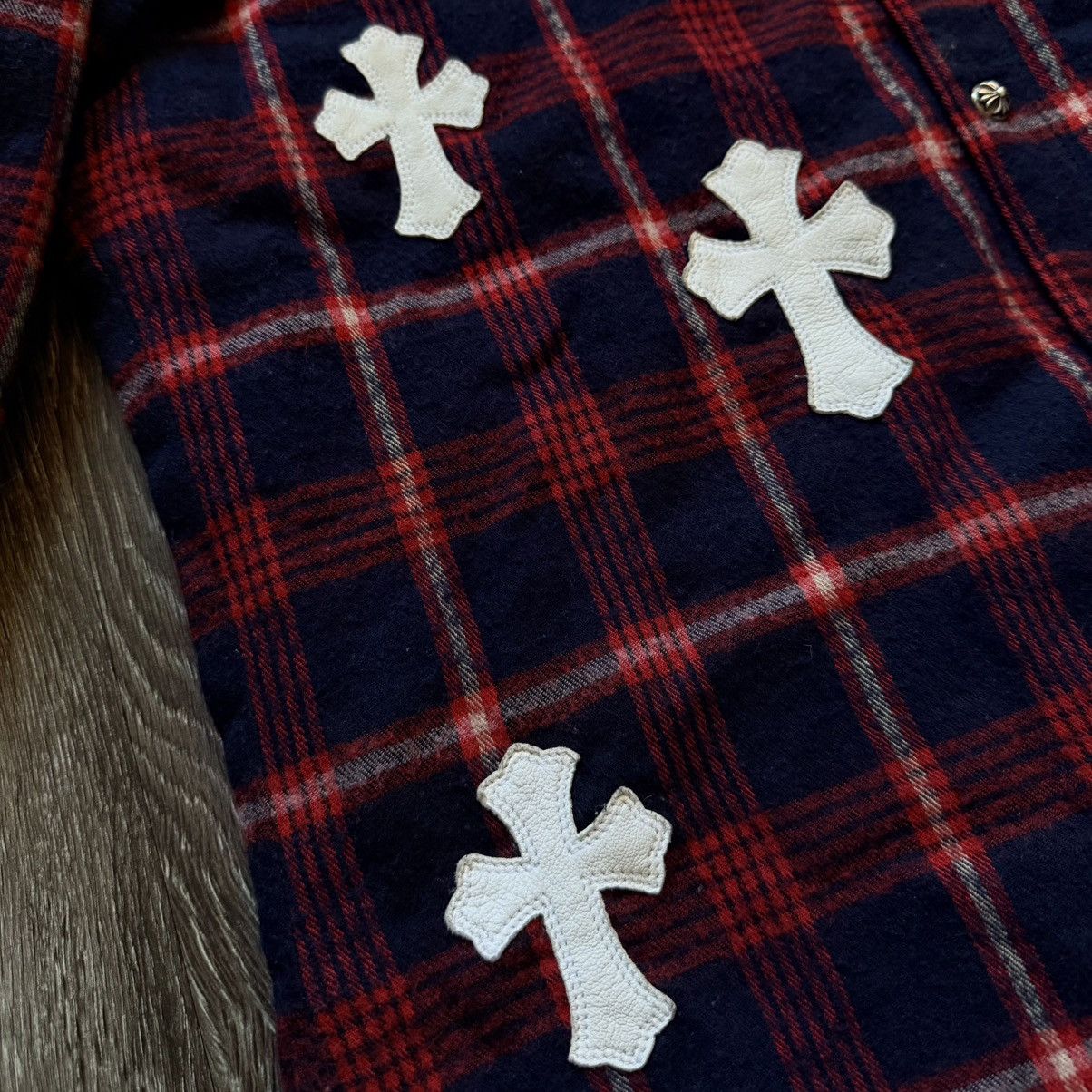 Chrome Hearts Chrome Hearts Patch Flannel Reversible RARE 1/1 Patch Hoodie Size US L / EU 52-54 / 3 - 4 Thumbnail