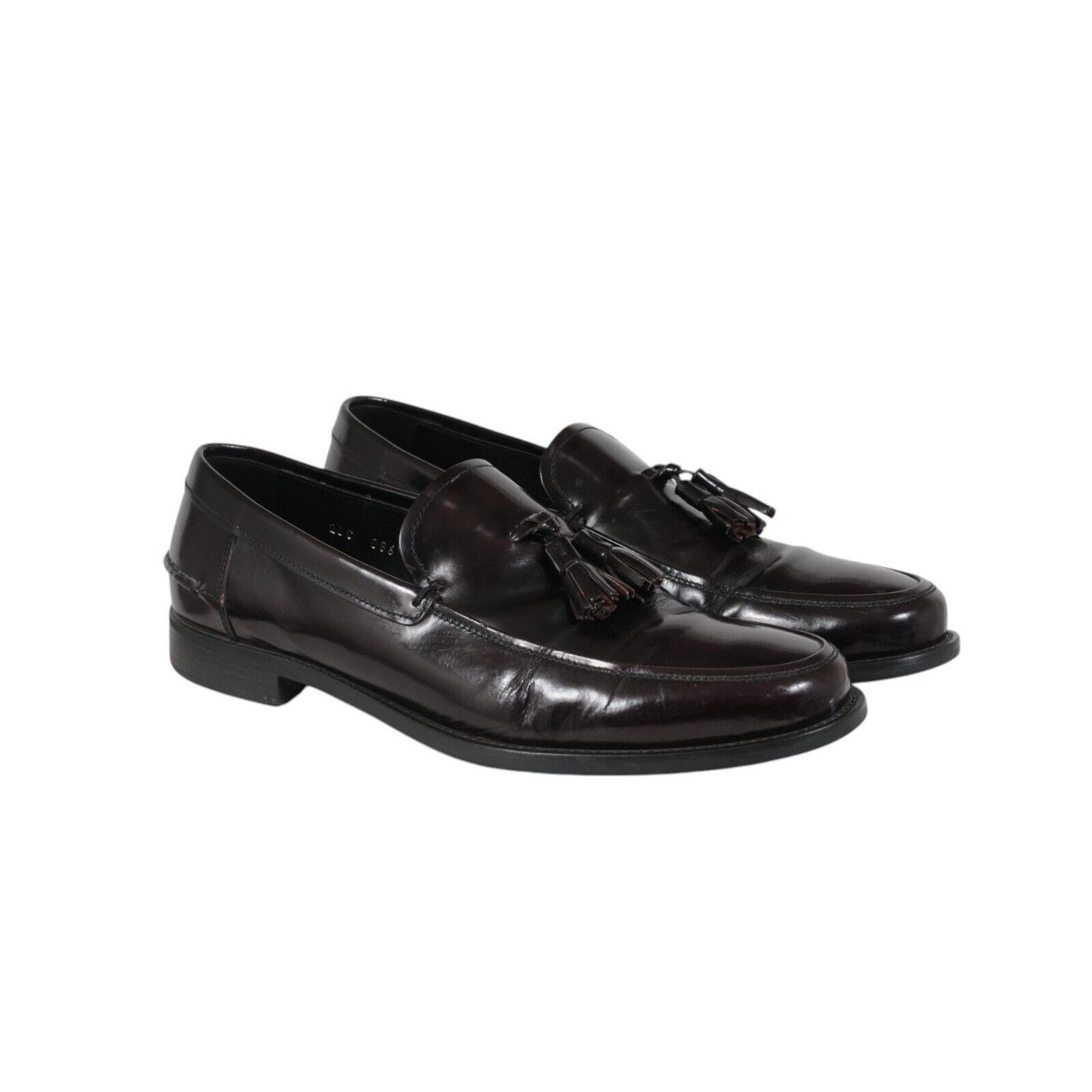 Prada Tassel Loafers Burgundy Red Leather - 02491 Size US 9.5 / EU 42-43 - 13 Thumbnail