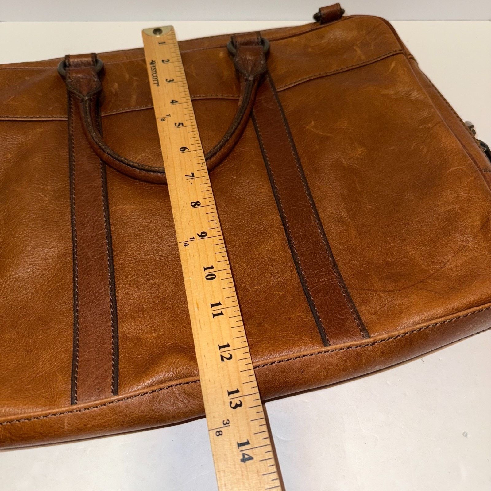Fossil Fossil Vintage Brown Cow Hide Leather LaptopBriefcase Size ONE SIZE - 10 Thumbnail