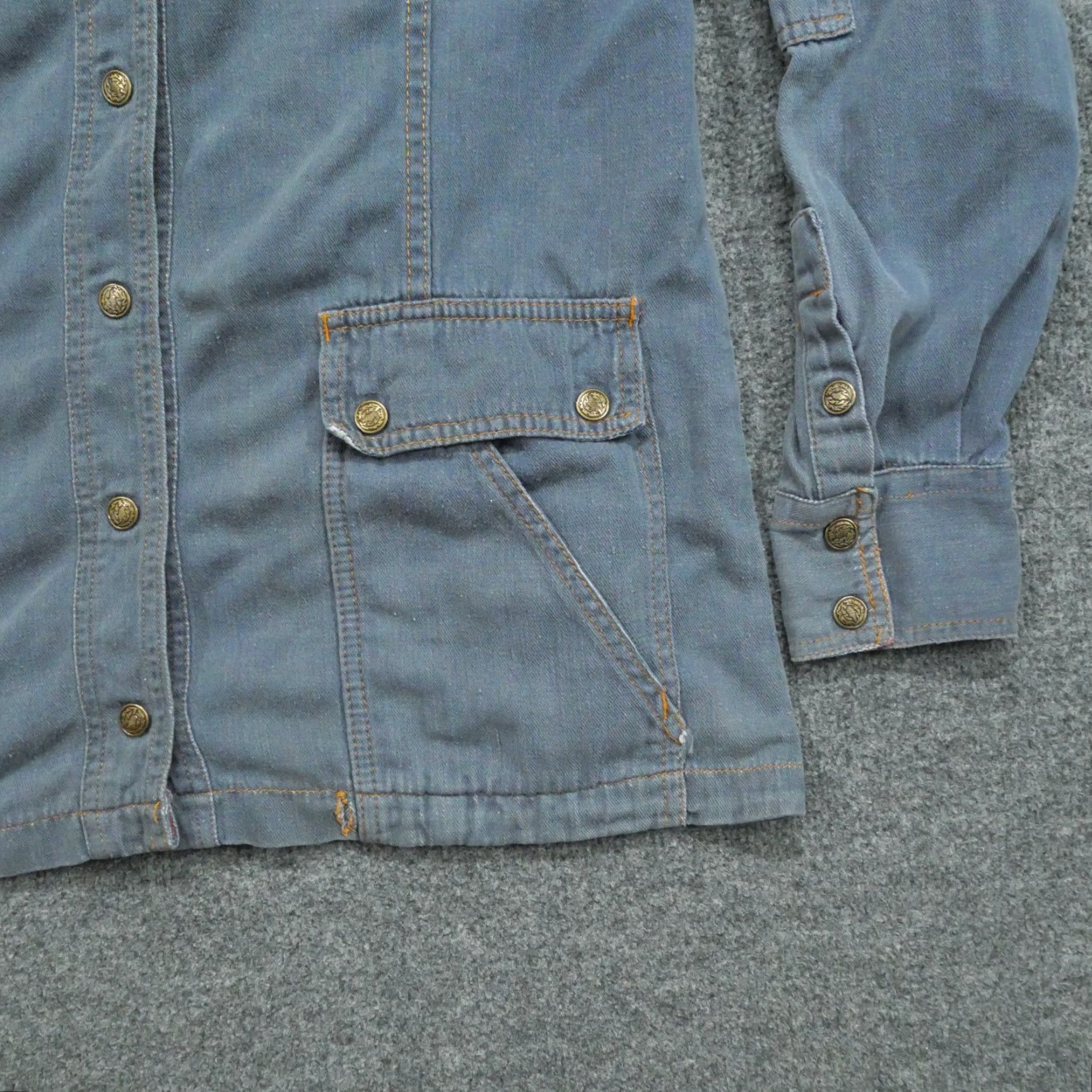 CO VINTAGE Valley Co Jean Jacket Womens L Blue Denim Hooded Plaid 80s Size 36" / US 14 / IT 50 - 5 Thumbnail