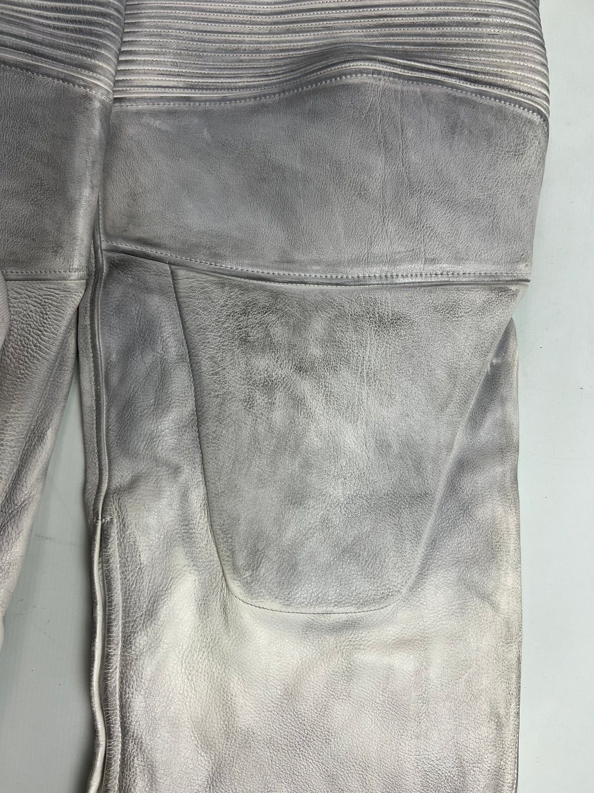 Balenciaga BALENCIAGA SS23 MUDSHOW MOTO LEATHER PANTS WHITE SZ:XS Size US 30 / EU 46 - 5 Thumbnail
