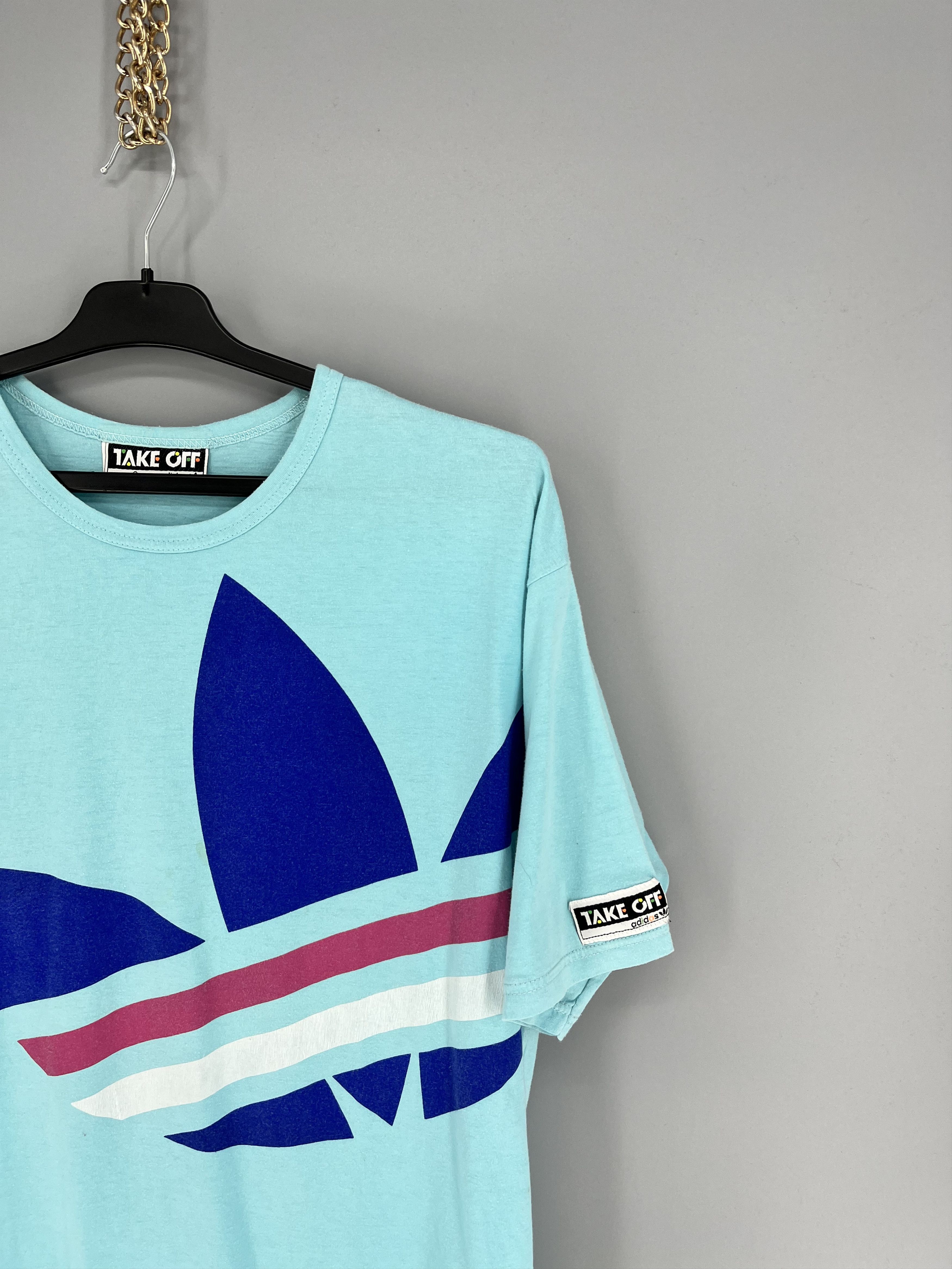 Adidas 90s Vintage Adidas Take Off Big Logo tee shirt Size US M / EU 48-50 / 2 - 4 Thumbnail