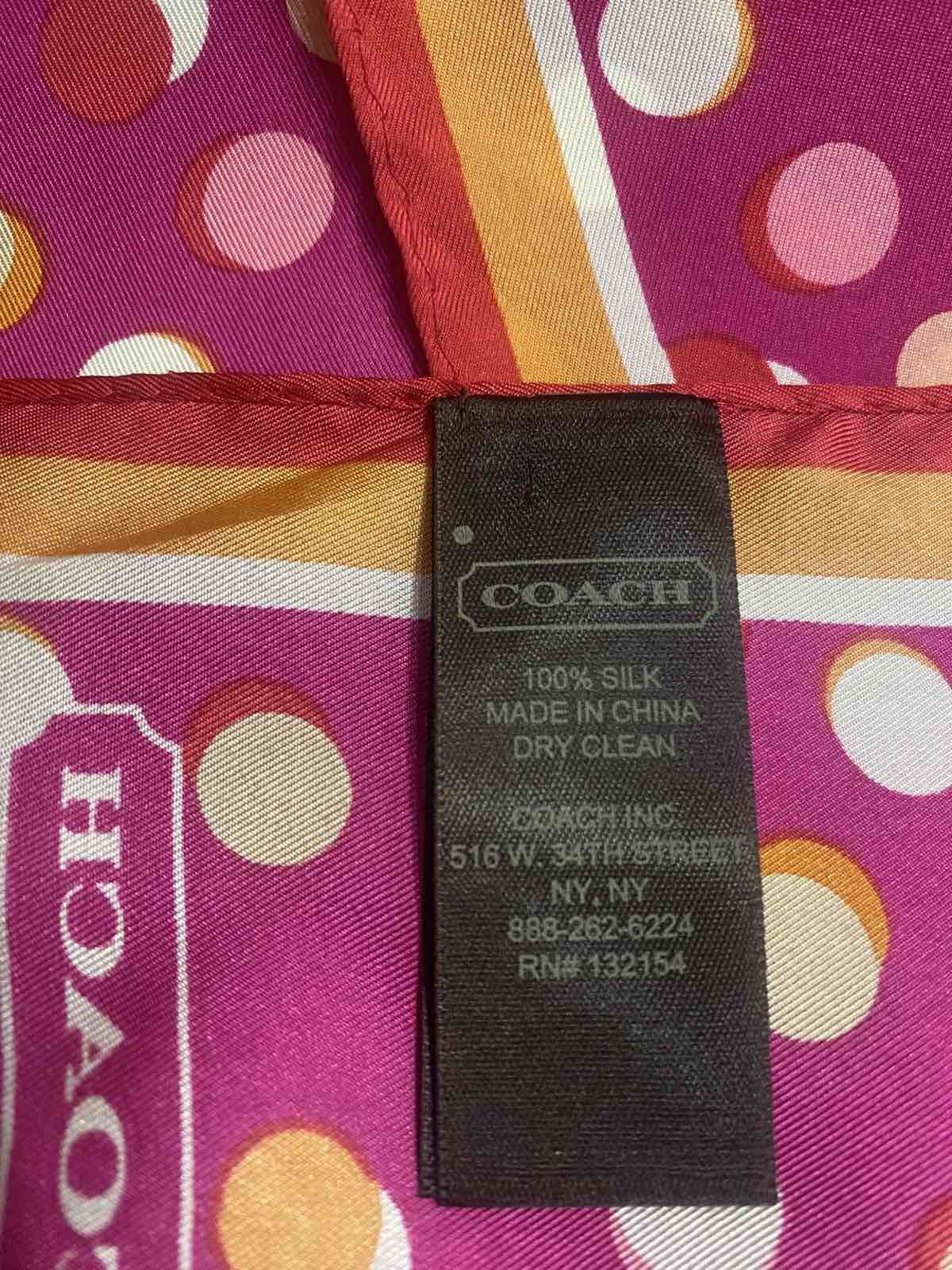 Coach Coach Silk Oblong Scarf Pink Multi Daisy Dot Print 150x25cm Size ONE SIZE - 4 Thumbnail