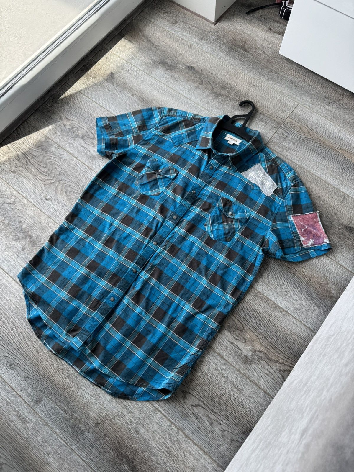 Diesel Diesel Short Sleeve Men's Plaid Shirt Size US XL / EU 56 / 4 - 2 Thumbnail