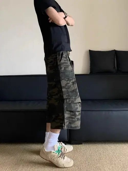 Other Vintage Multi-Pocket Camouflage Wide Leg Work Shorts Size US 30 / EU 46 - 2 Thumbnail