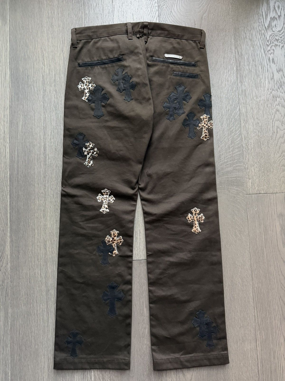 Chrome Hearts Chrome Hearts Cheetah/Black Cross Patch Brown Chino Pants Size US 32 / EU 48 - 2 Thumbnail