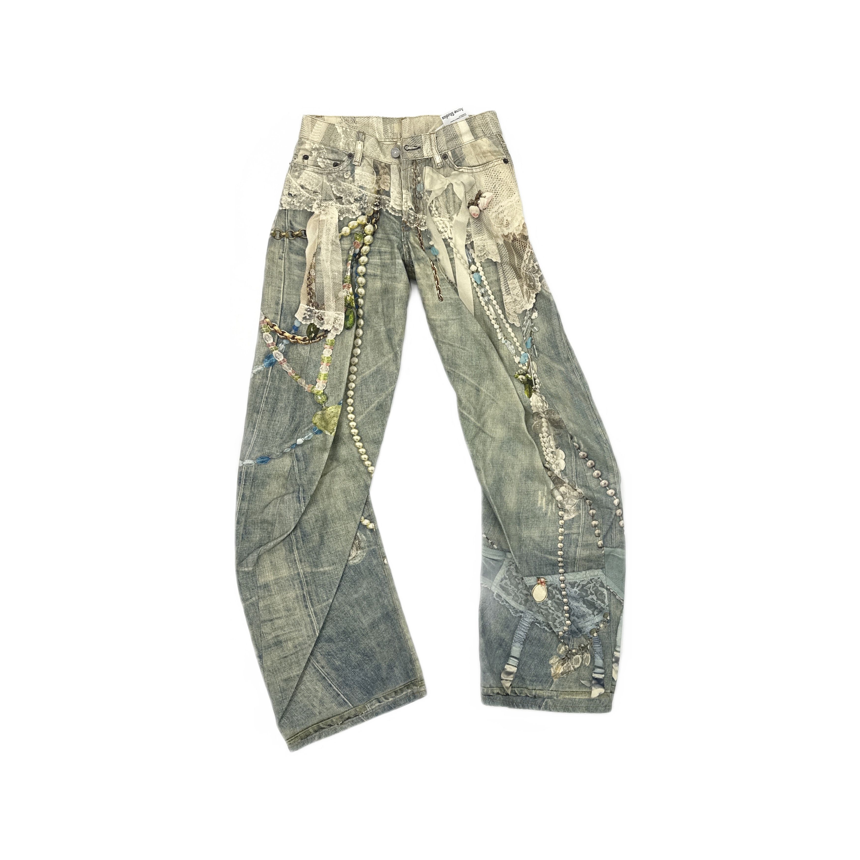 Acne Studios Acne Studios Lace Print Jeans Size 32 Size 24" / US 00 / IT 34 - 1 Thumbnail