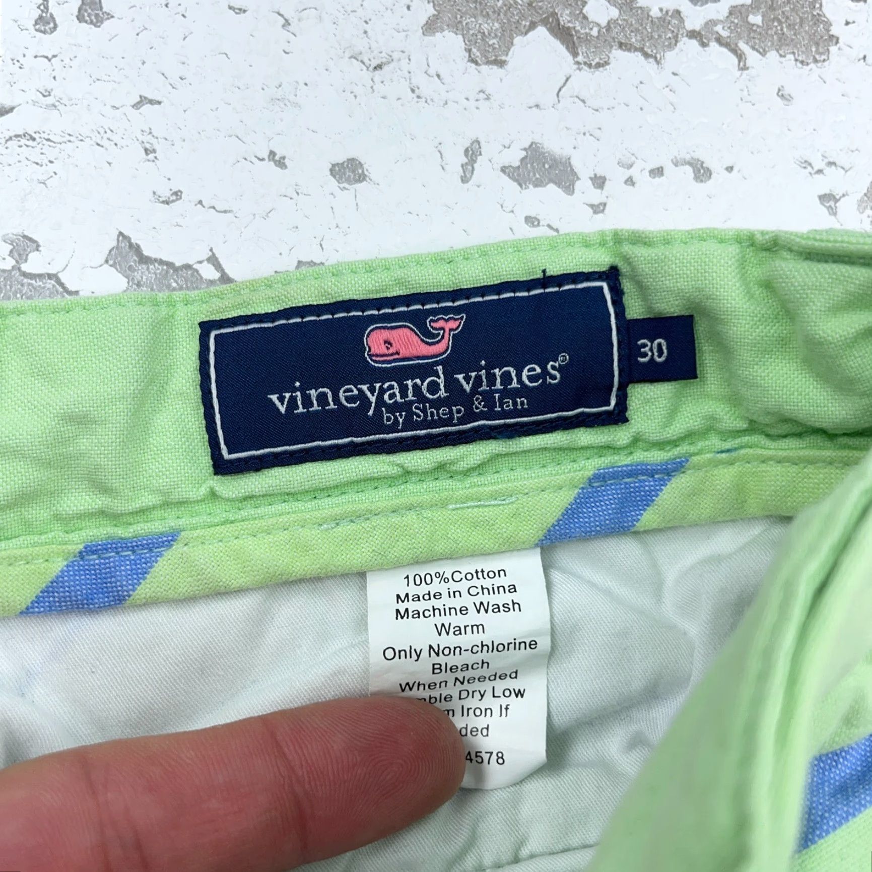 Vineyard Vines VINEYARD VINES Chino Shorts Men 30 Green Blue Striped Golf Twill Casual Preppy Size US 30 / EU 46 - 3 Thumbnail