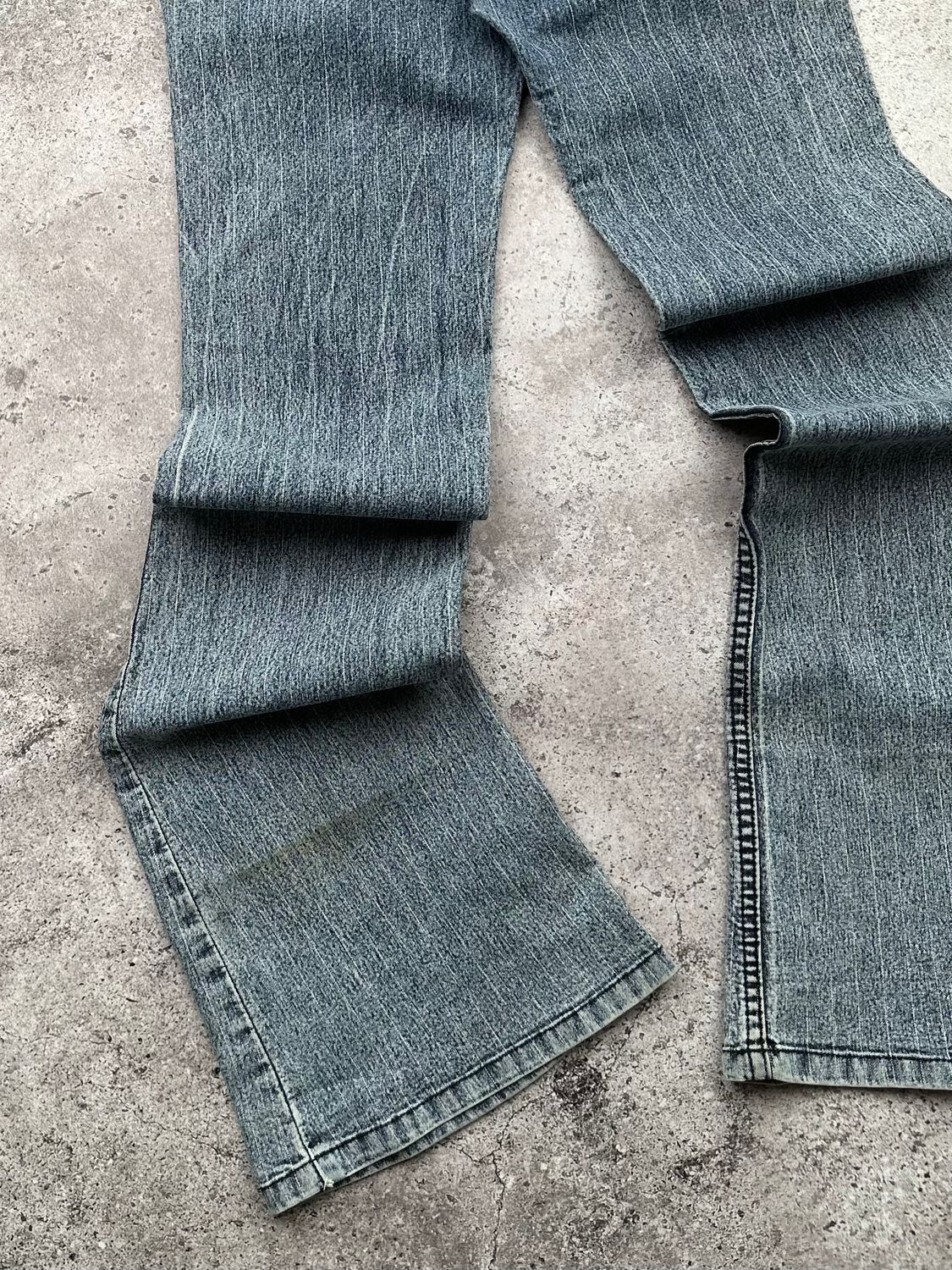 Japanese Brand Vintage Striped Flare Jeans C192(V258) Size 25" / US 0 / IT 36 - 7 Thumbnail