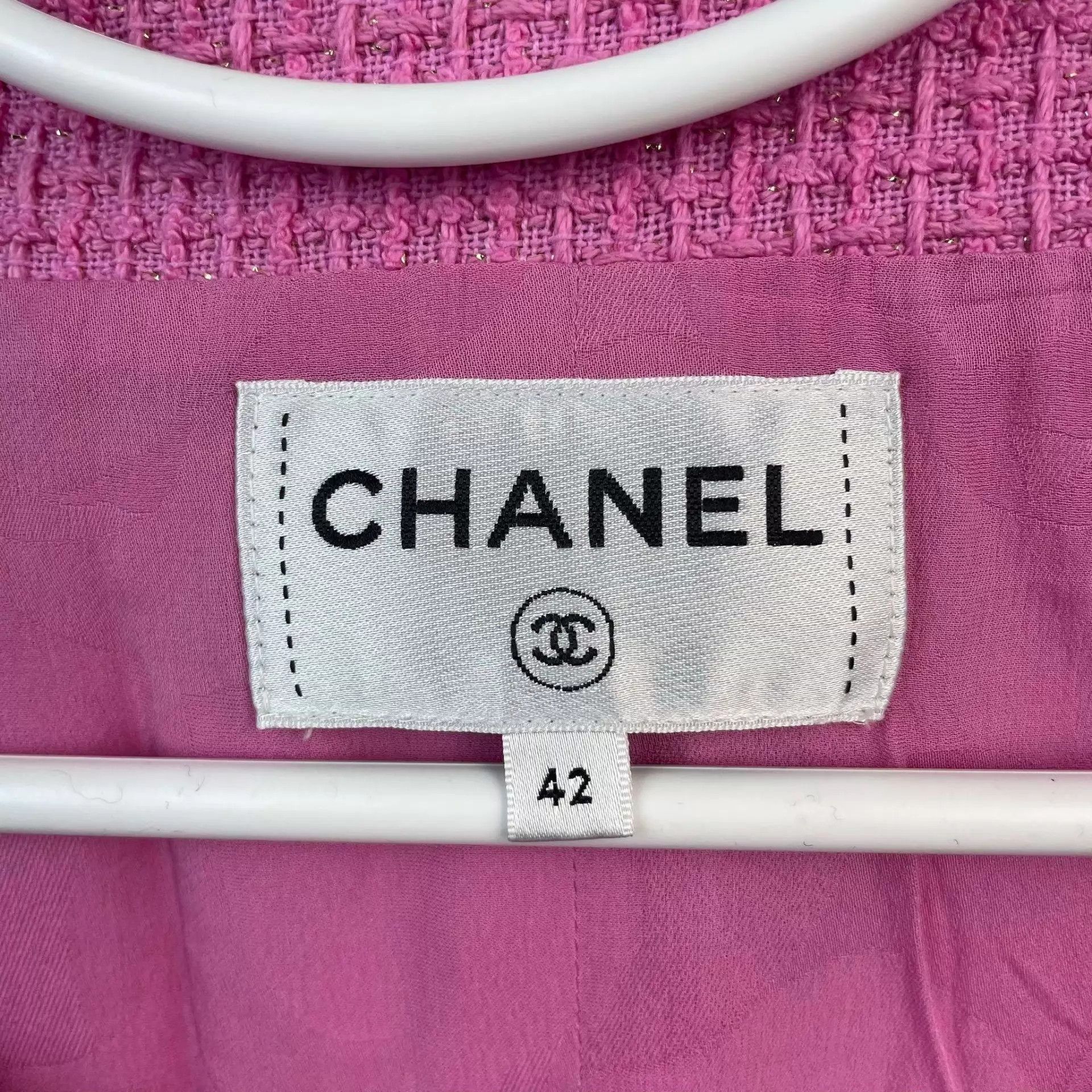 Chanel Chanel Pink Tweed Jacket 42 95 New Size M / US 6-8 / IT 42-44 - 3 Thumbnail