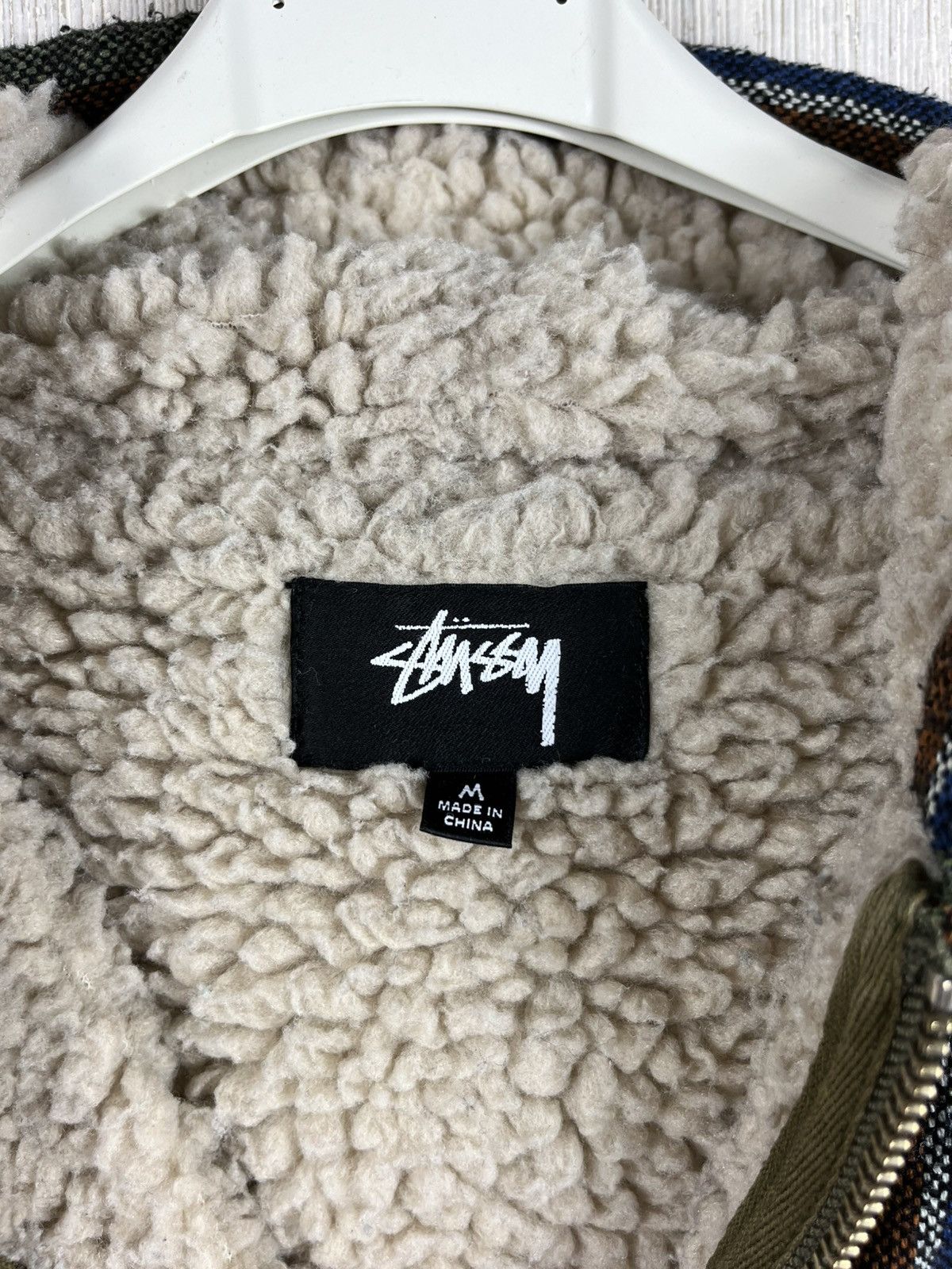 Stussy × Vintage Vintage Stussy wool work jacket striped insulated sherpa Size US M / EU 48-50 / 2 - 13 Thumbnail
