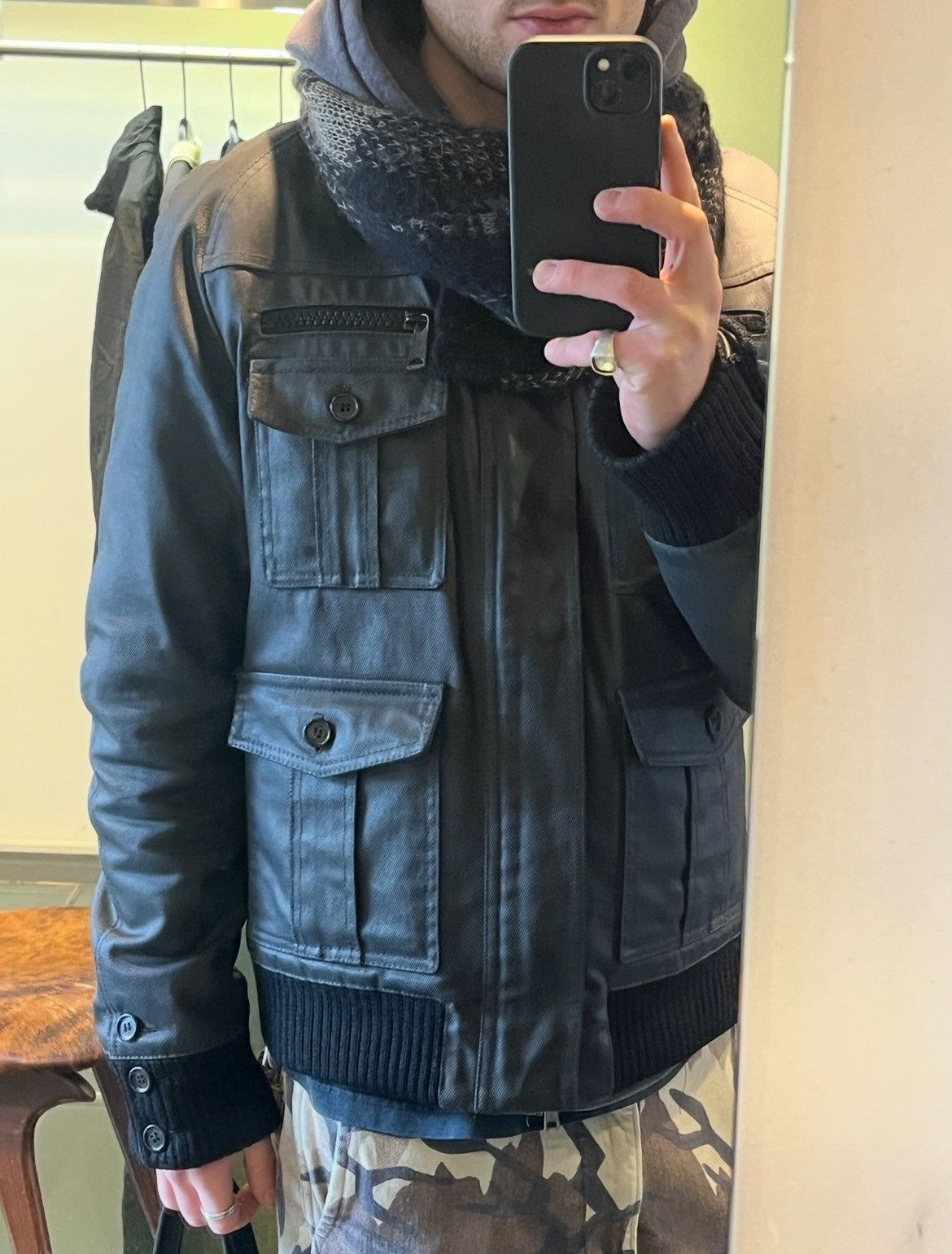 Dior × Hedi Slimane Dior Homme AW06 Waxed Military Cargo Jacket Size US M / EU 48-50 / 2 - 15 Thumbnail