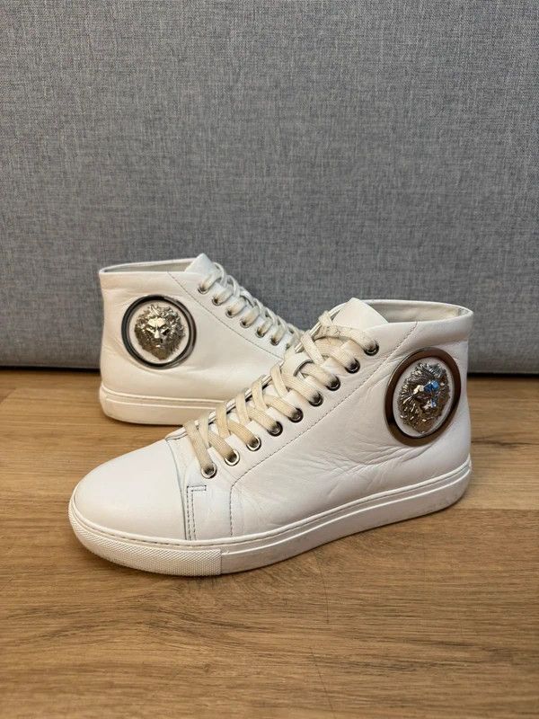 Versus Versace Versace Versus Lion High Top Leather Sneakers White 41 Size US 8 / EU 41 - 1 Thumbnail