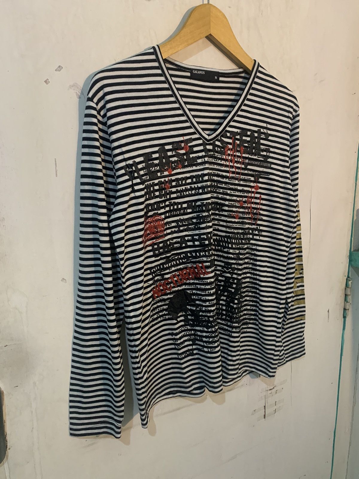 If Six Was Nine × KMRii × Le Grande Bleu (L.G.B.) Japanese poem Long Sleeve striped punk style Size US M / EU 48-50 / 2 - 3 Thumbnail