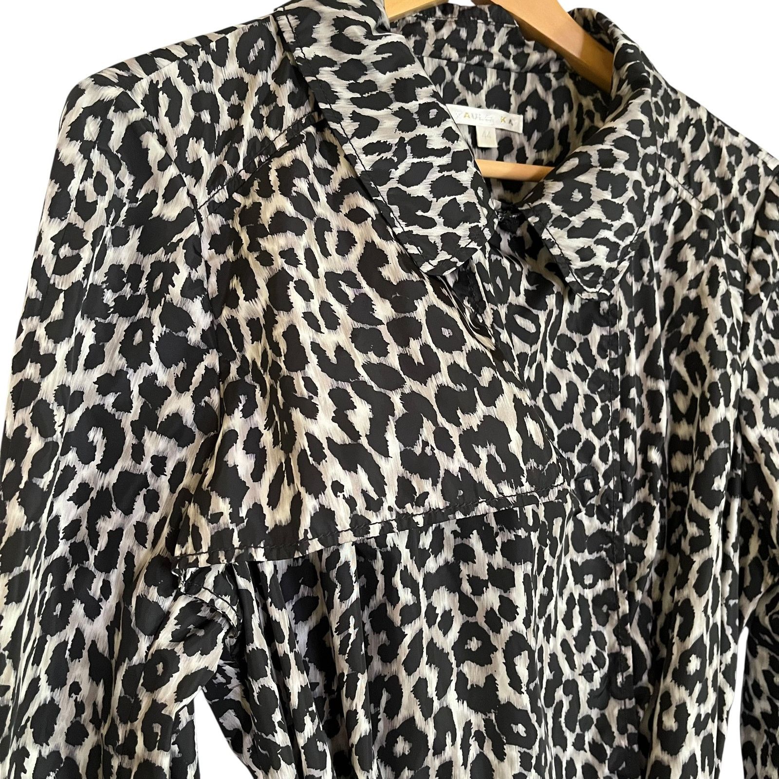 PAULE KA Paule Ka Leopard Print Technical Cotton Women's Trench Coat Size XL / US 12-14 / IT 48-50 - 10 Thumbnail