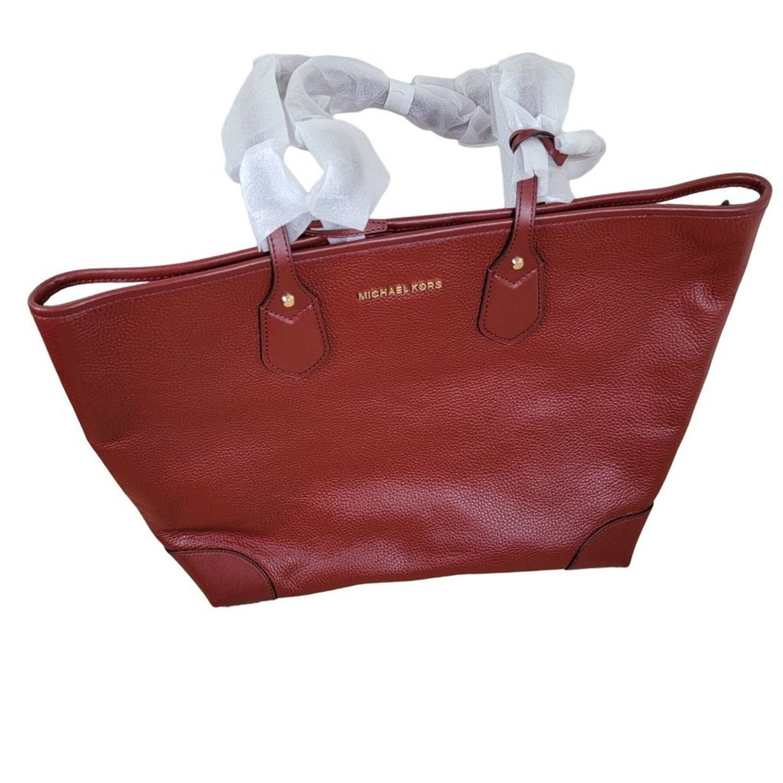Michael Kors Michael Kors Extra Large Burgundy Leather Saylor Tote Bag Size ONE SIZE - 2 Thumbnail
