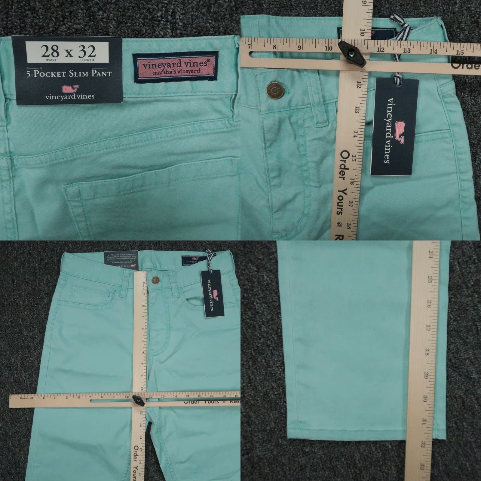 Vineyard Vines Vineyard Vines Pants Mens 28x32 Chino Slim Straight 5 Pocket Blue Cotton Spandex Button Zip Size US 28 / EU 44 - 8 Thumbnail