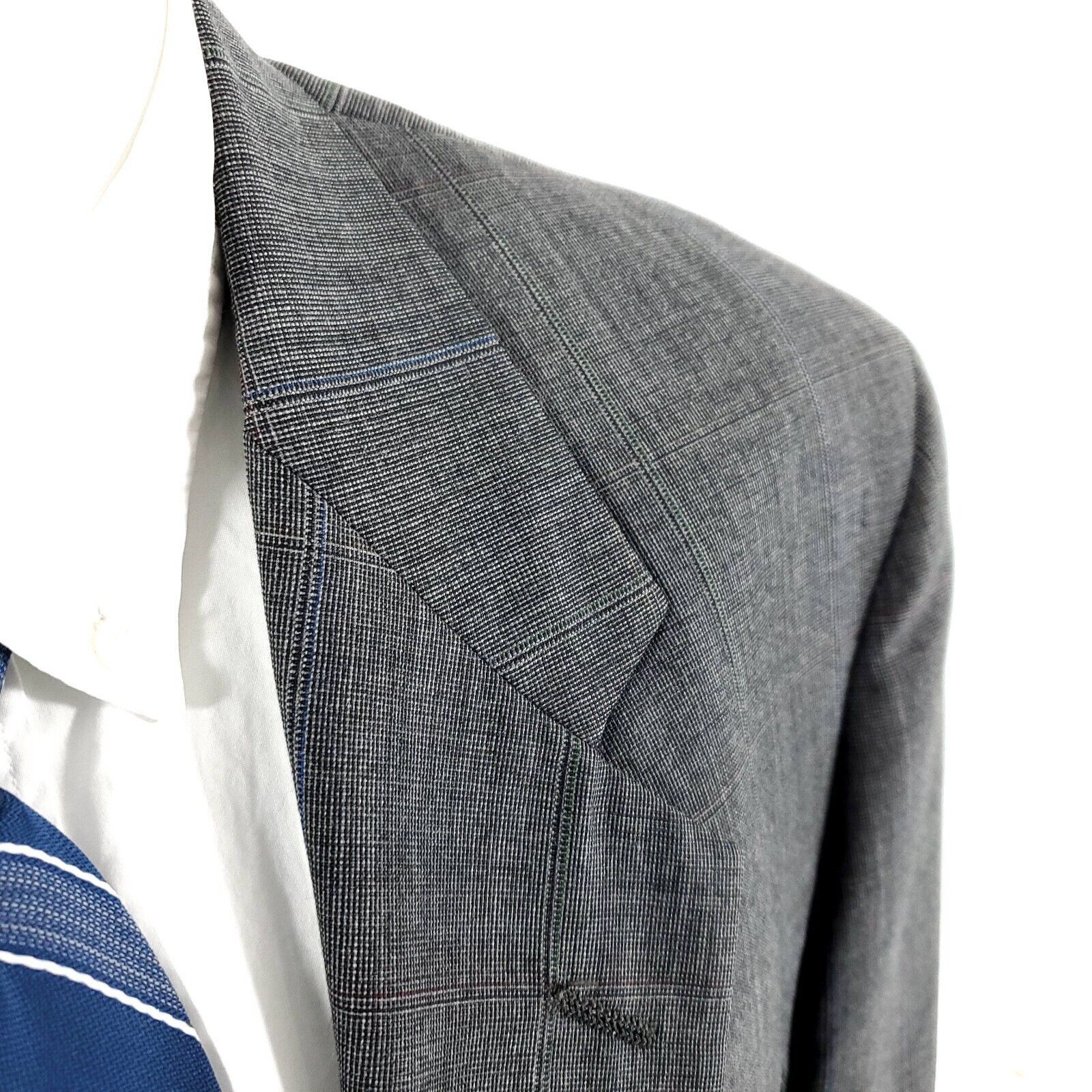 John Weitz John Weitz Wool 2 Button 2 Piece Suit 42L Gray Birdseye 41/3 Size 42L - 2 Thumbnail