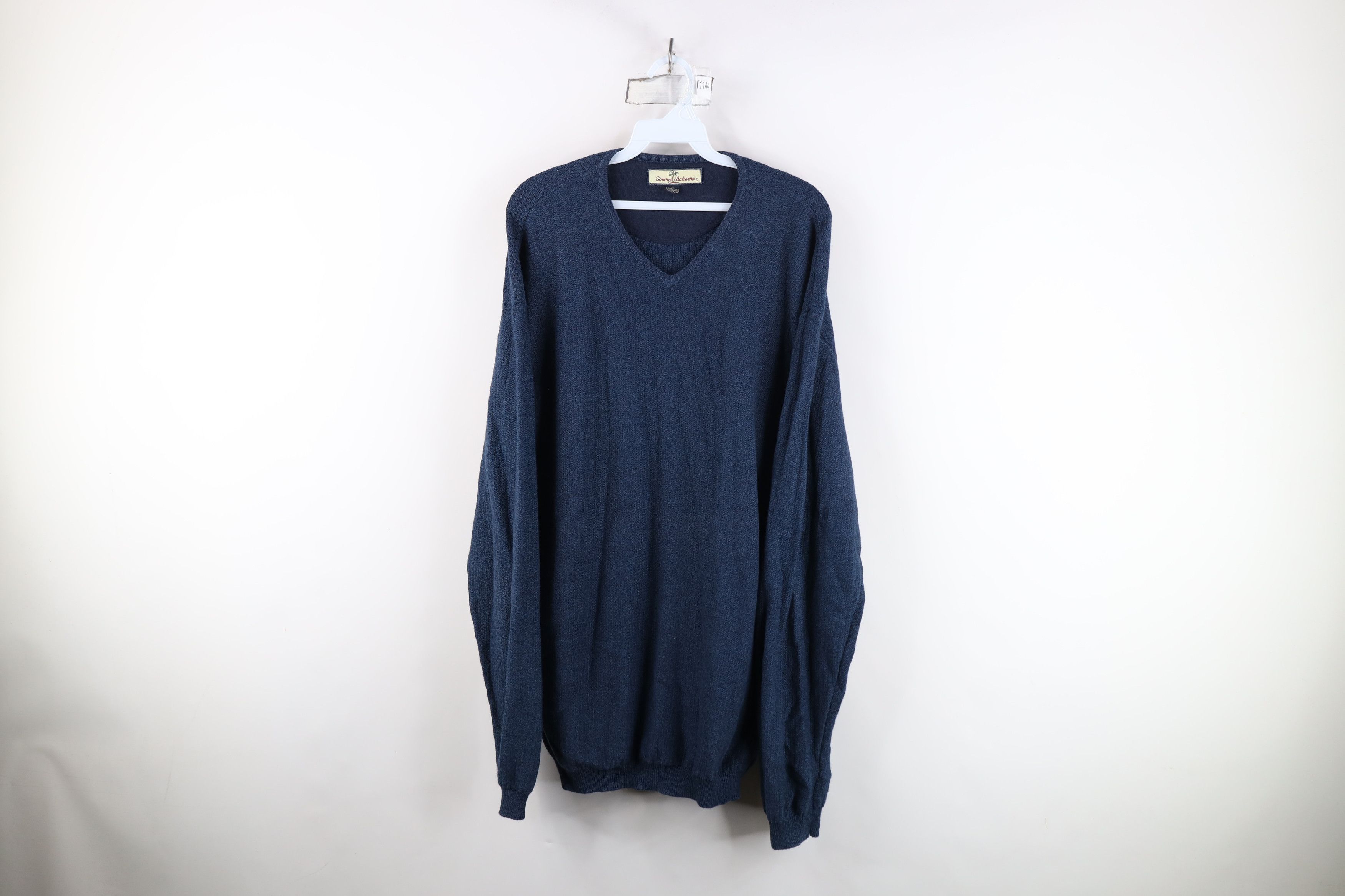 Tommy Bahama Vintage Tommy Bahama Blend Thermal Knit V-Neck Sweater Blue Size US XL / EU 56 / 4 - 1 Thumbnail