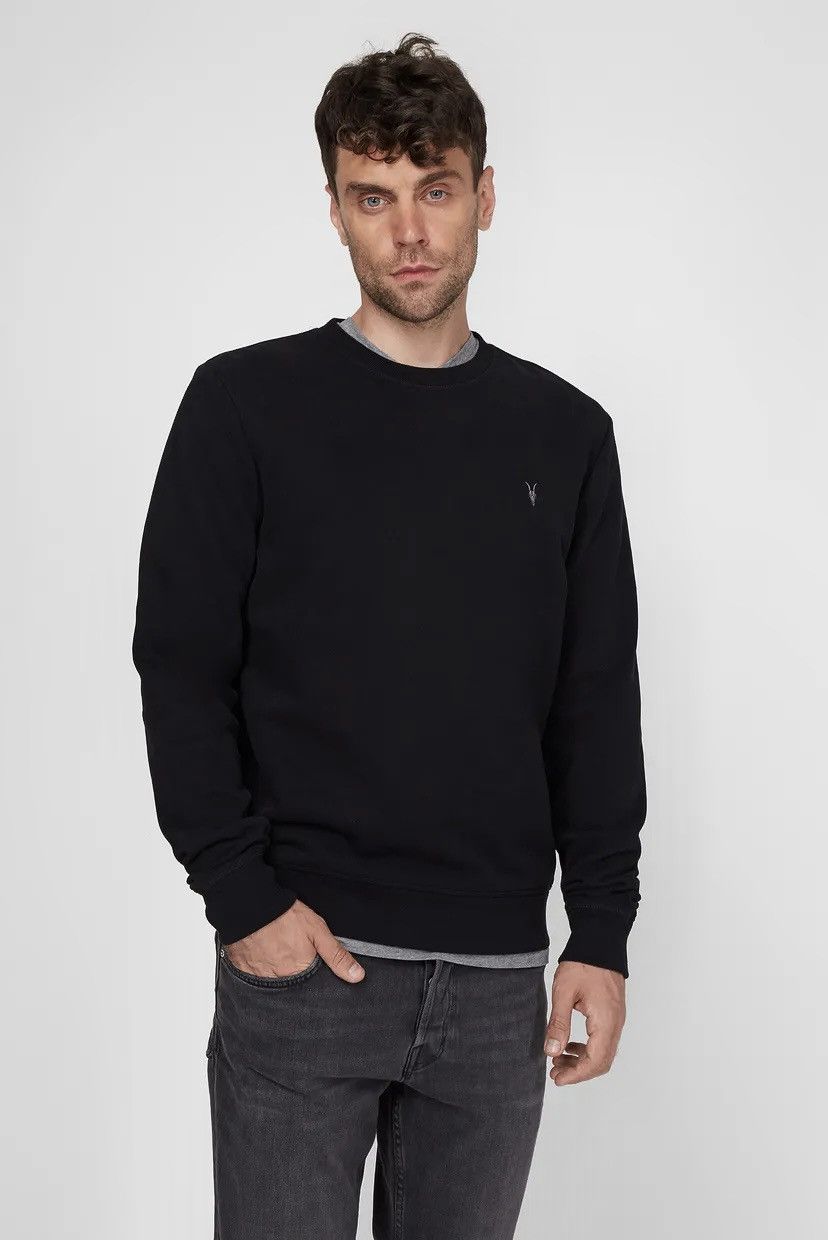 Allsaints AllSaints Mens Black Crew Neck Sweatshirt Small Logo Jumper Size US L / EU 52-54 / 3 - 1 Thumbnail