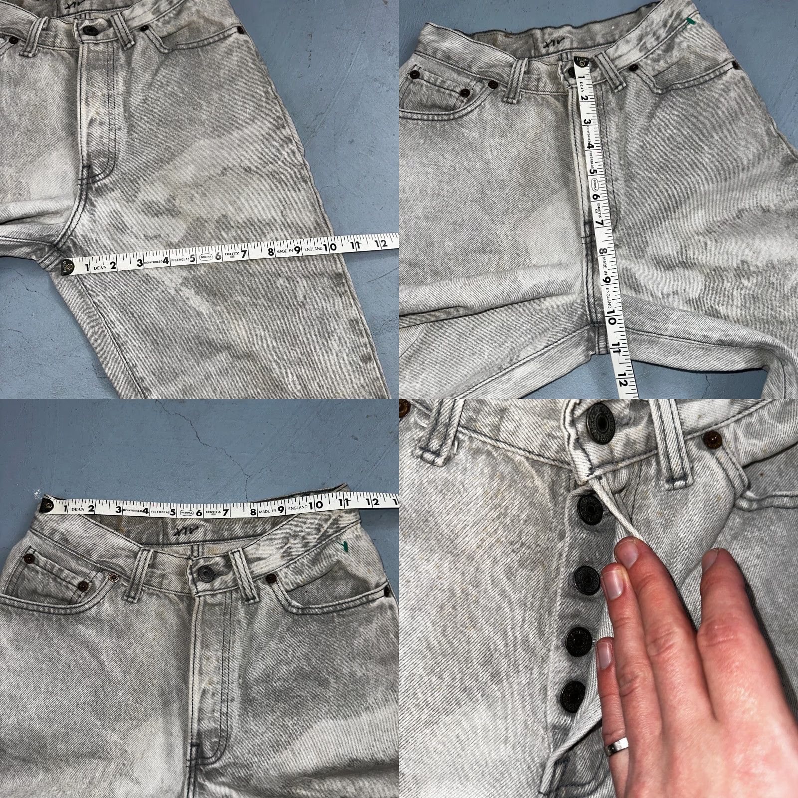 Levi's VINTAGE Levis 501 Jeans Women's Gray Acid Wash 22x29 Button Fly 5 100% Cotton USA Size 27" / US 4 / IT 40 - 8 Thumbnail