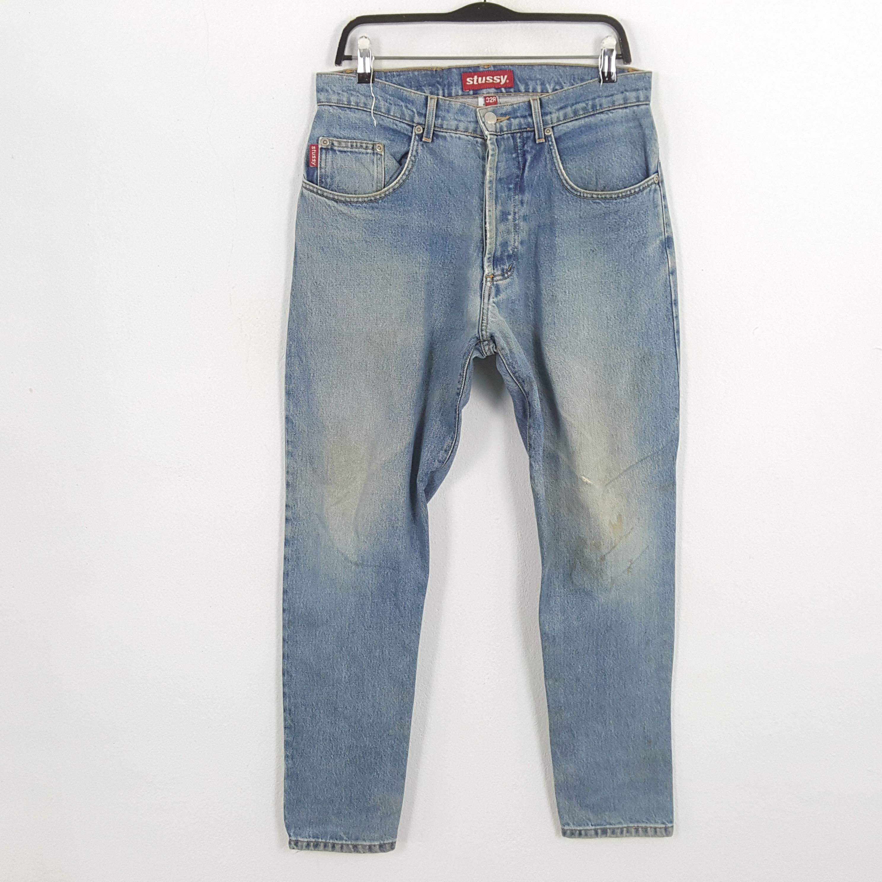 Stussy × Vintage STUSSY Made In USA Streetwear Style Custom Art Jeans Size US 32 / EU 48 - 4 Thumbnail