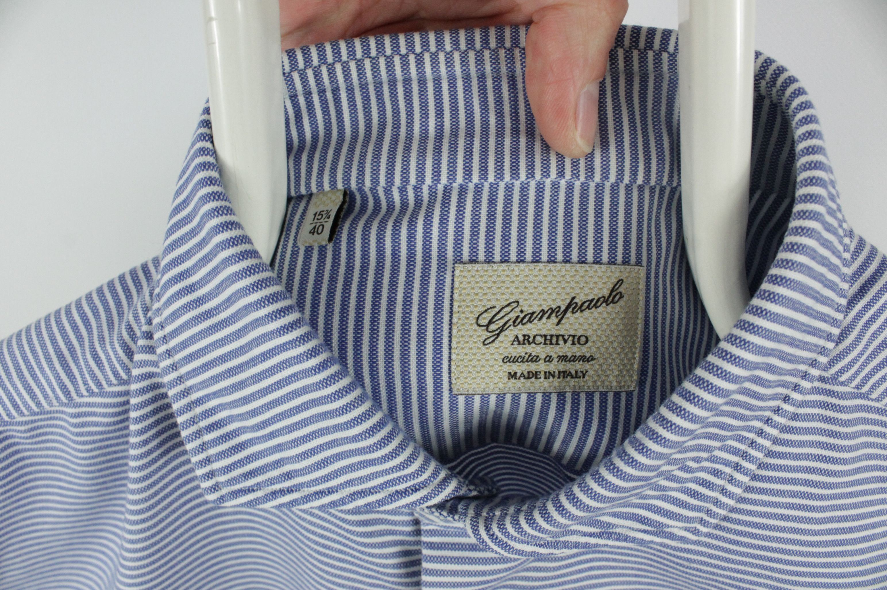 Other Giampaolo Archivio Striped Cotton Dress Shirt Men's Size US M / EU 48-50 / 2 - 3 Thumbnail