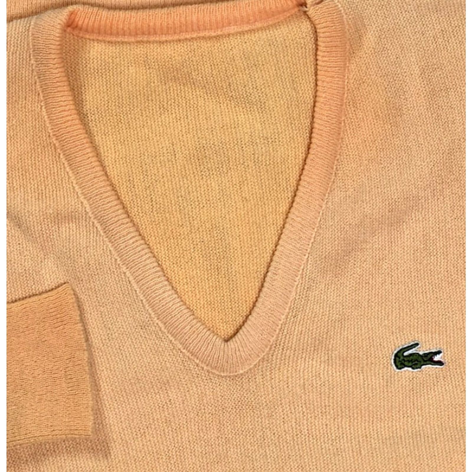 Vintage VINTAGE Izod Lacoste V Neck Sweater Shirt Mens Peach Ombre Fade 70s University USA Sz M Size US M / EU 48-50 / 2 - 2 Thumbnail