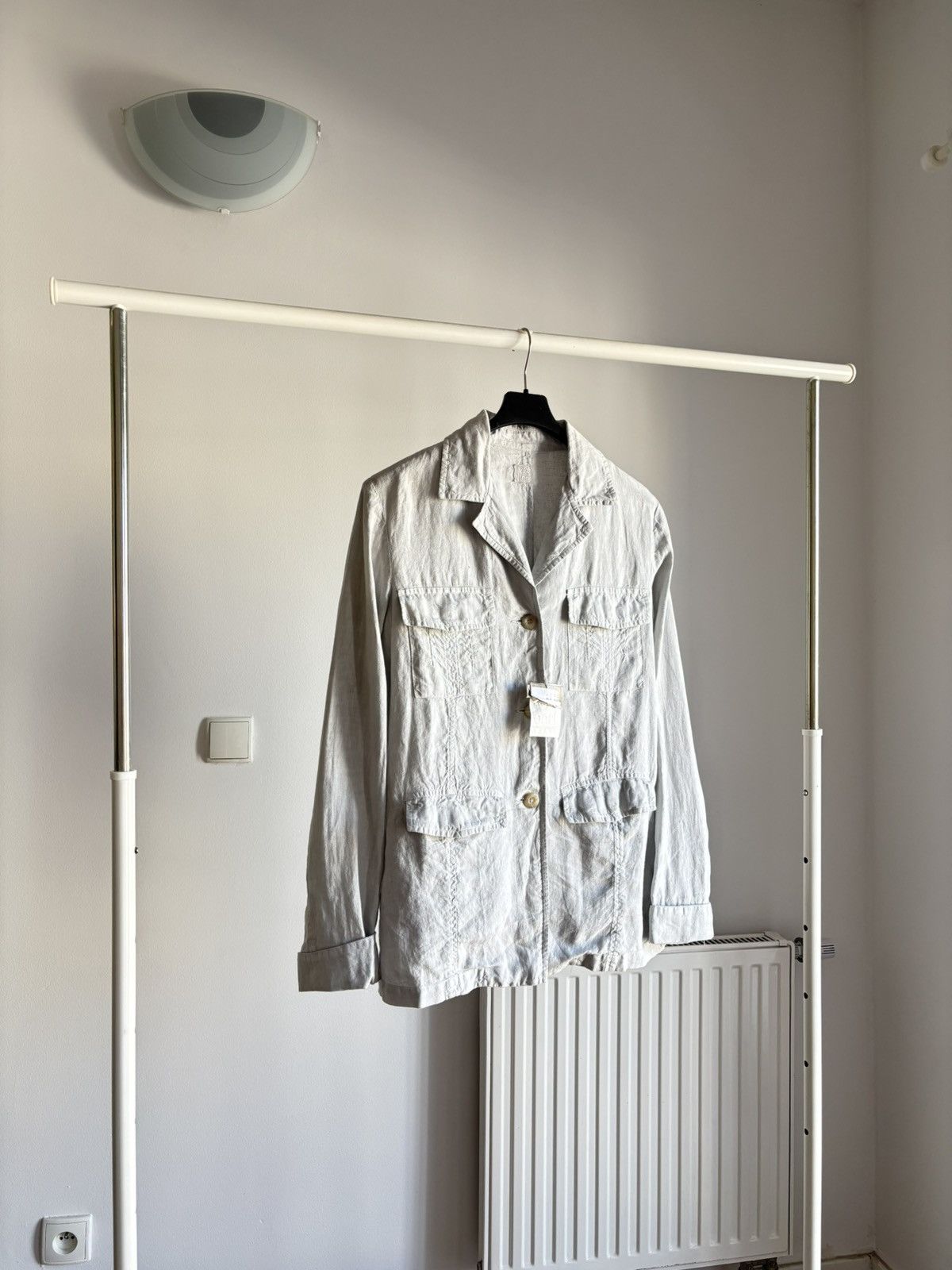 120% Lino 120% Lino Womens Grey Blazer 100% Linen New With Tags Size M / US 6-8 / IT 42-44 - 2 Thumbnail