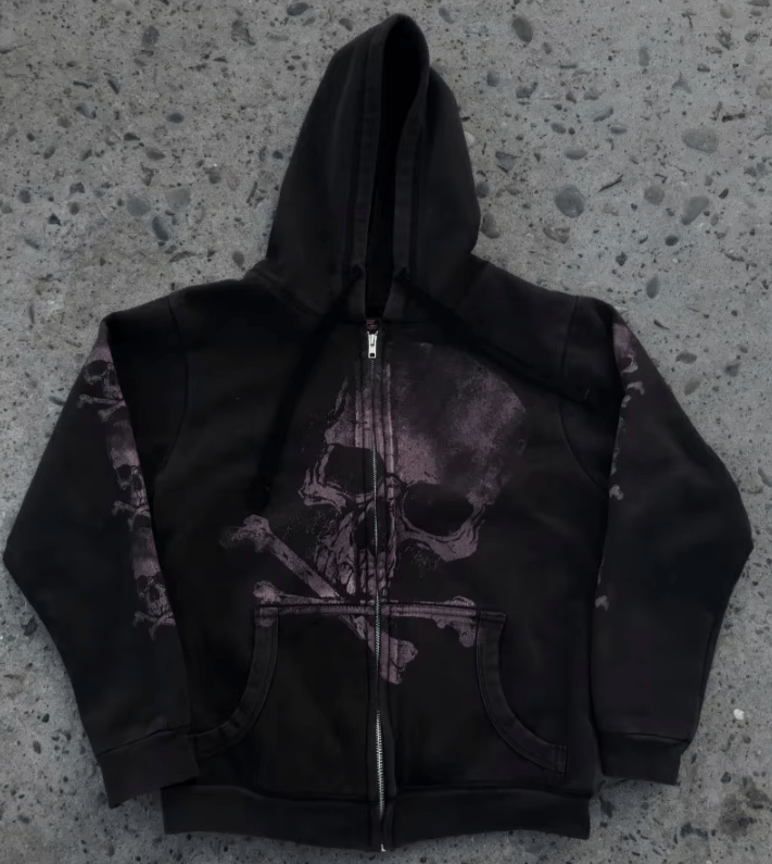 Japanese Brand Gothic dark skull letter print oversized hoodies Size US M / EU 48-50 / 2 - 1 Thumbnail
