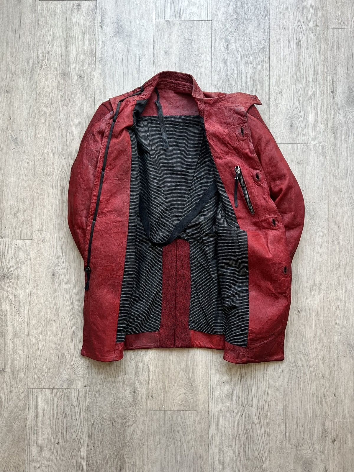 Boris Bidjan Saberi Boris Bidjan Saberi Fw15 Hybrid waxed horse leather jacket Size US M / EU 48-50 / 2 - 6 Thumbnail