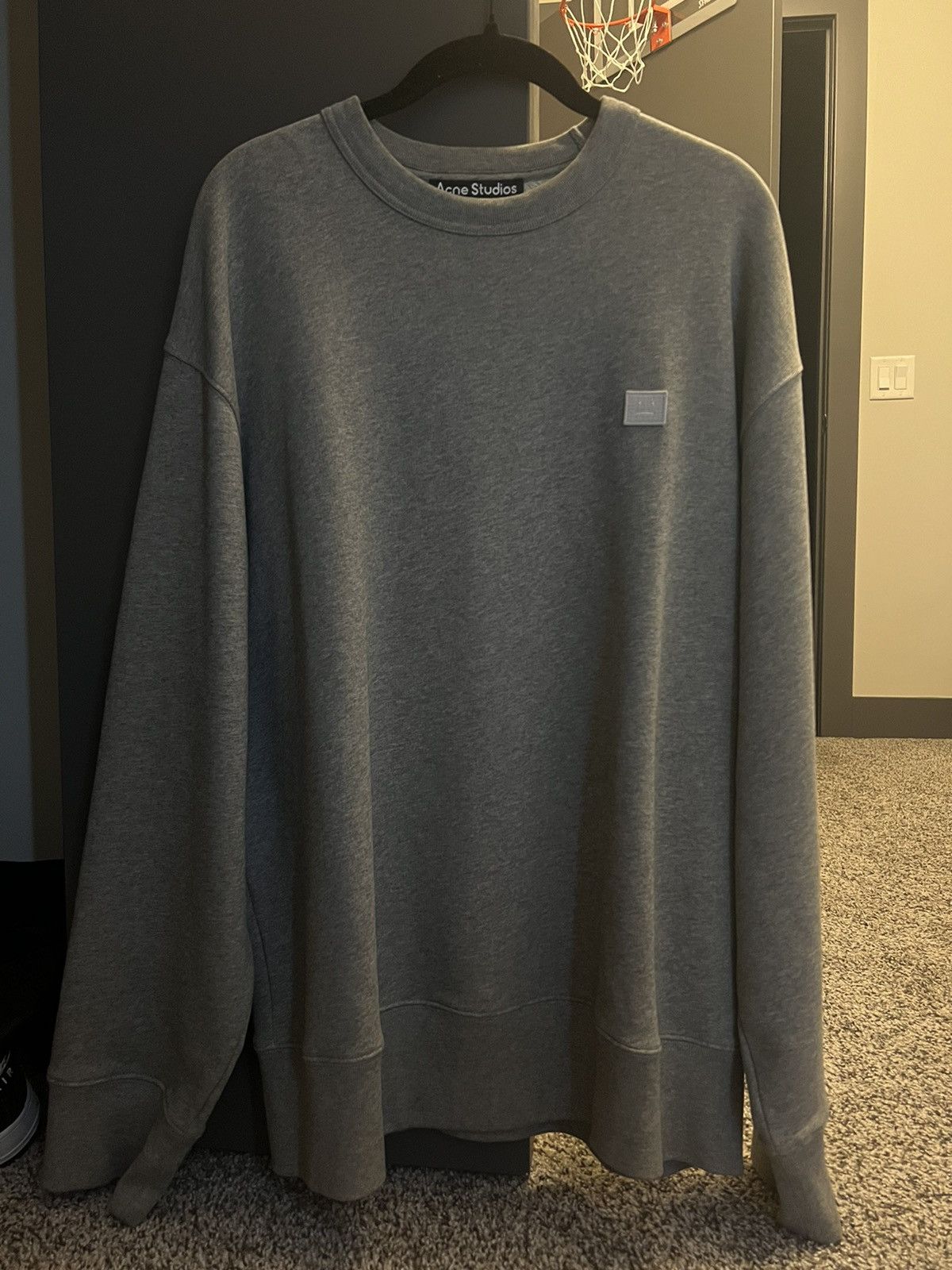 image of Acne Studios Crewneck Sweatshirt in Grey, Men's (Size Small)