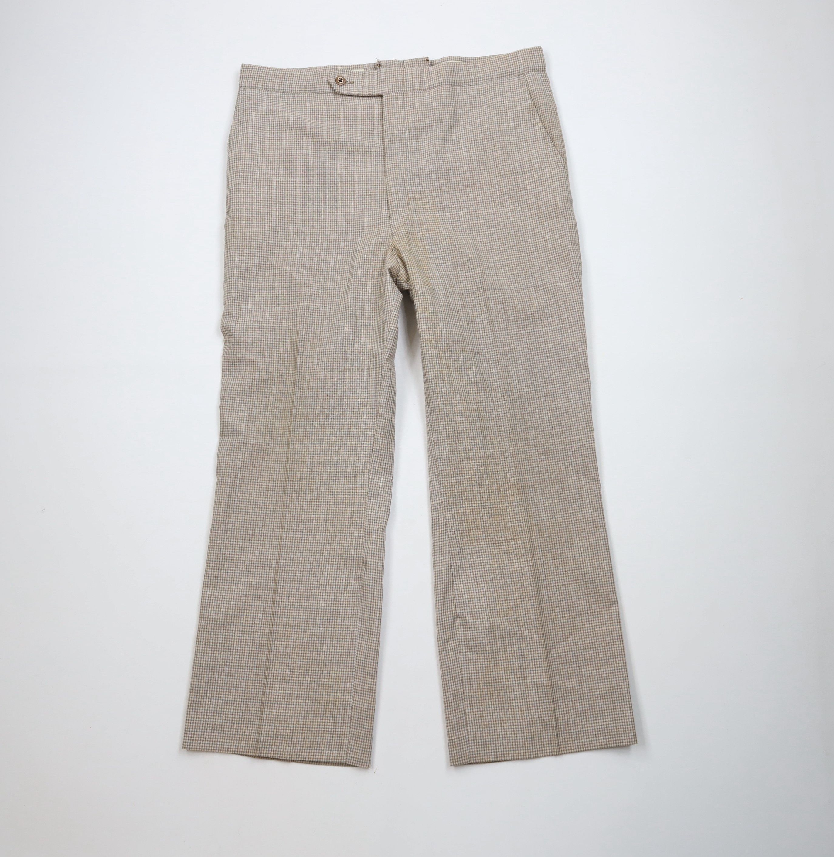 Vintage Vintage 70s Streetwear Wide Leg Bell Bottoms Pants Plaid USA Size US 36 / EU 52 - 1 Thumbnail